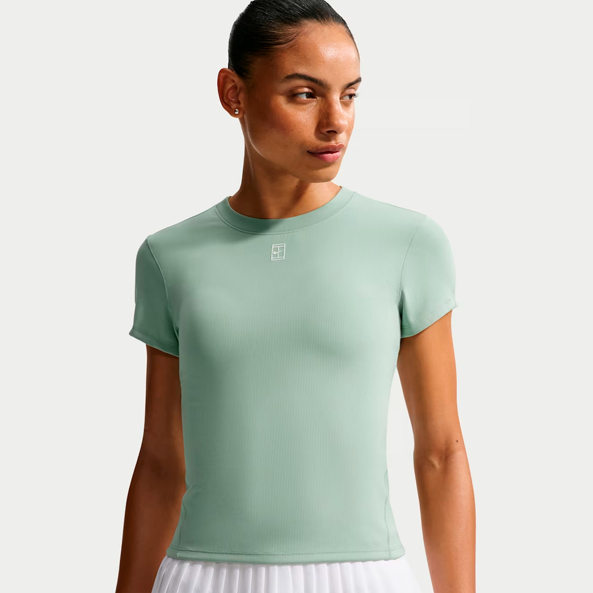 Nike Court Dri-FIT Advantage T-shirt Femmes - vert gris, blanc