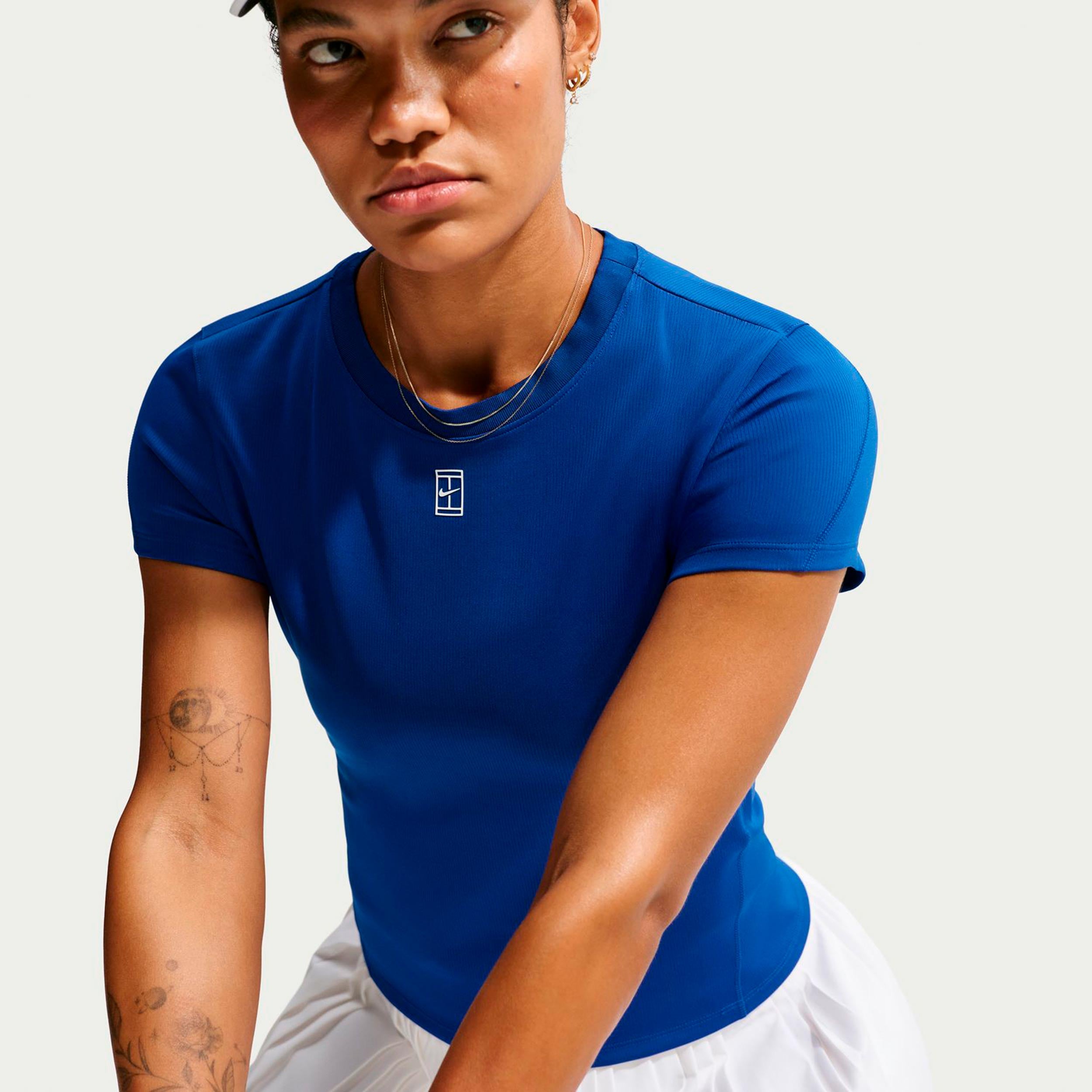 Nike Court Dri-FIT Advantage T-shirt Dames - blauw