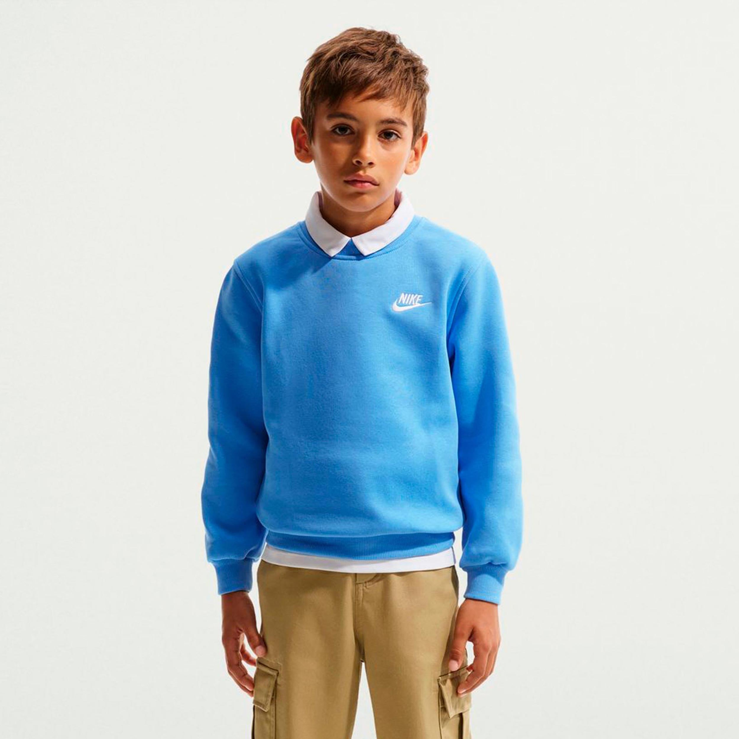 Nike Club Fleece Sweatshirt Kinderen-lichtblauw