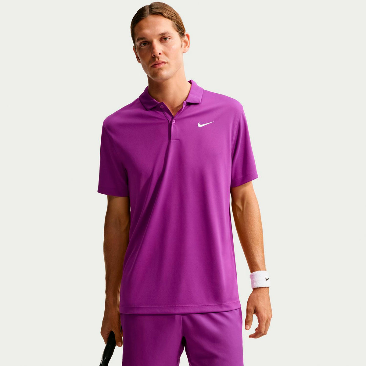 Nike Dri-Fit Victory Court Solid Polo Heren - lila, wit