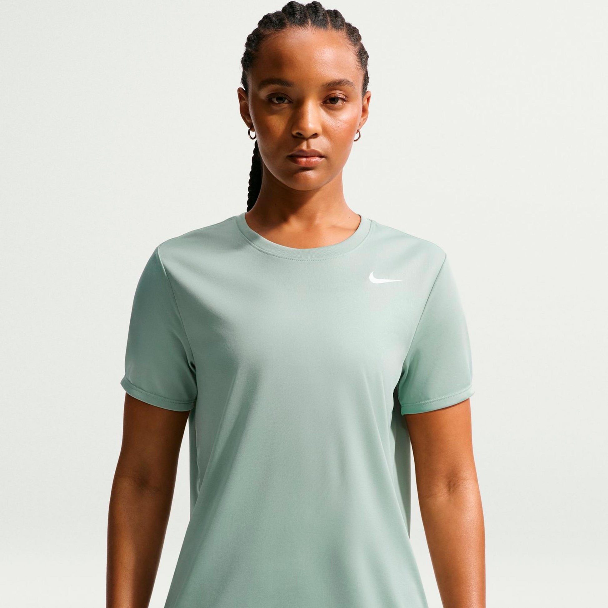 Nike Dri-Fit Regular T-shirt Dames - grijsgroen, wit