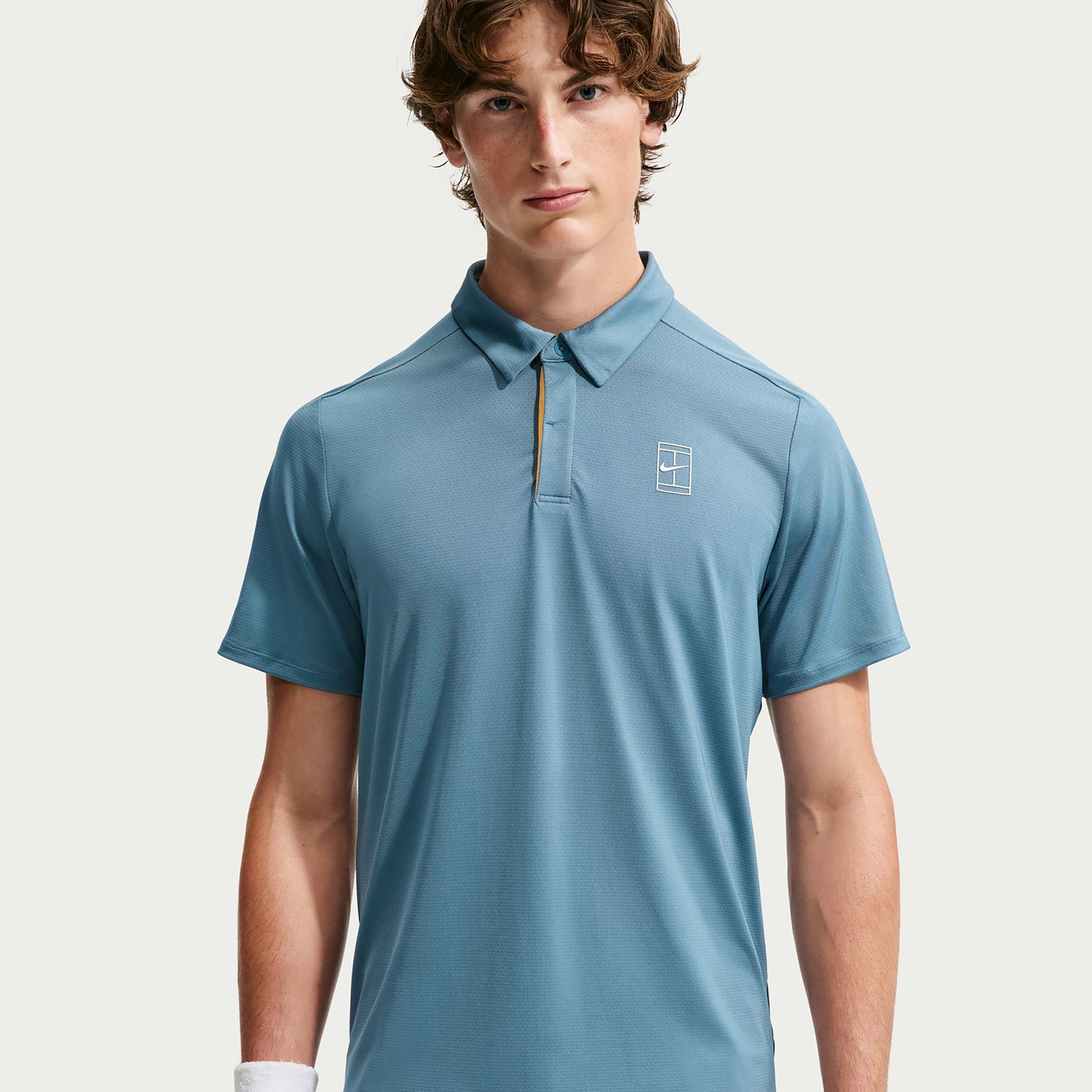 Nike Court Dri-FIT Advantage Polo Heren - petrolblauw