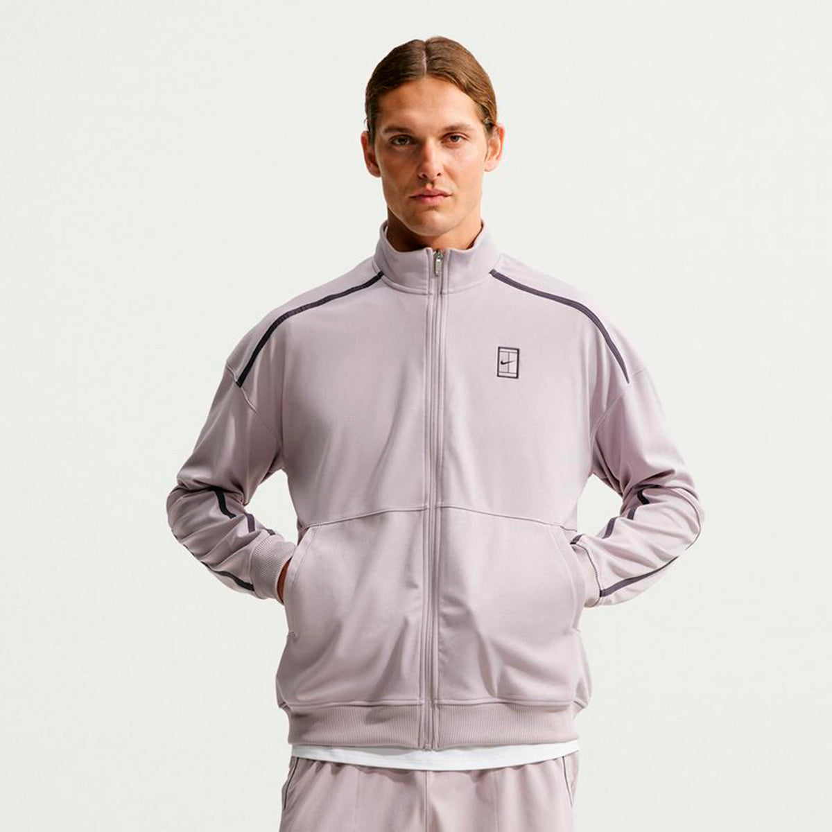 Nike Court Heritage Trainingsjack Heren - grijs, mauve