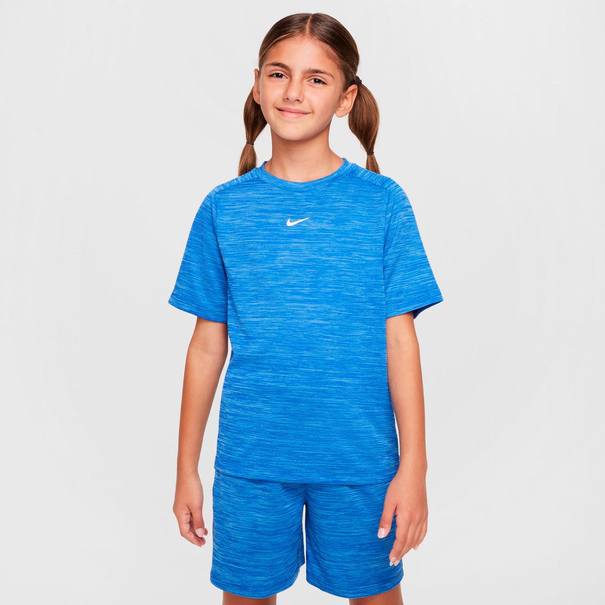 Nike Dri-FIT Multi Heather T-shirt Kinderen-blauw, wit