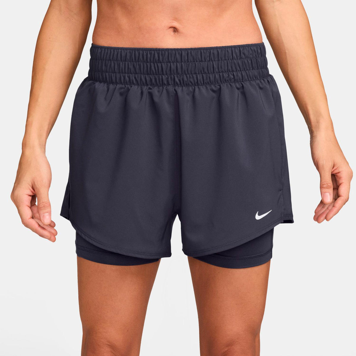 Nike Dri-Fit One High Rise 2in1 3in Shorts Dames - donkergrijs
