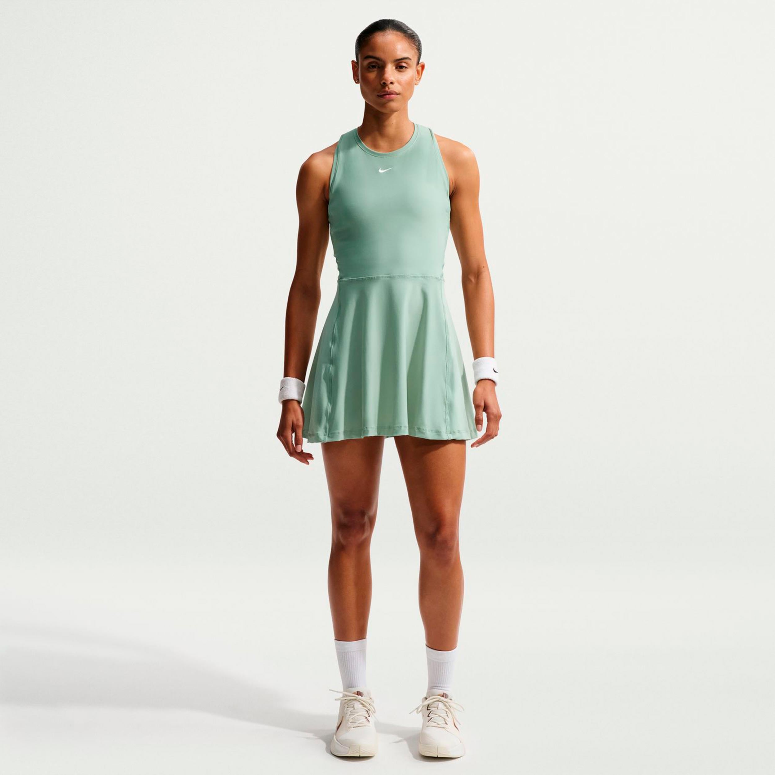 Nike Dri-FIT Victory Jurk Dames - grijsgroen, wit