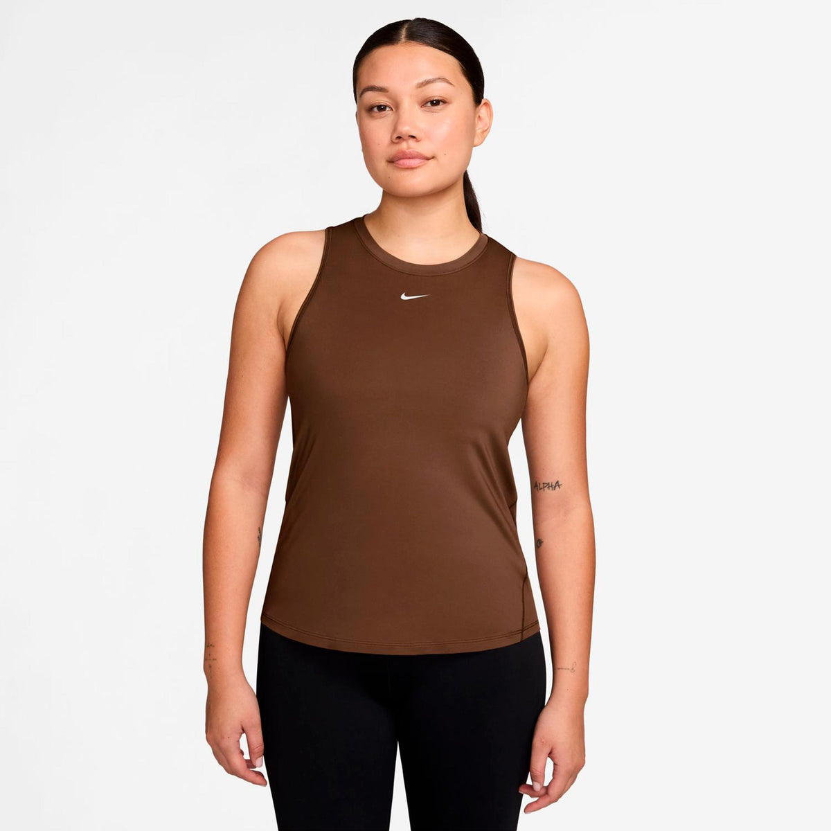 Nike One Dri-Fit Tanktop Dames - bruin, wit