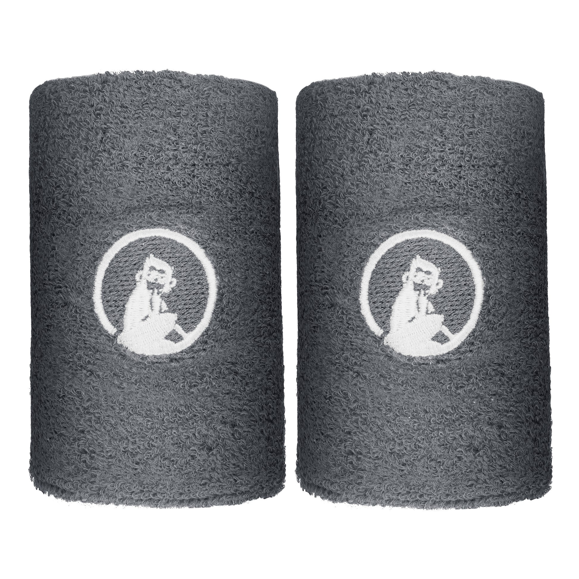 Quiet Please Zweetband Verpakking 2 stuks lang - donkergrijs, wit