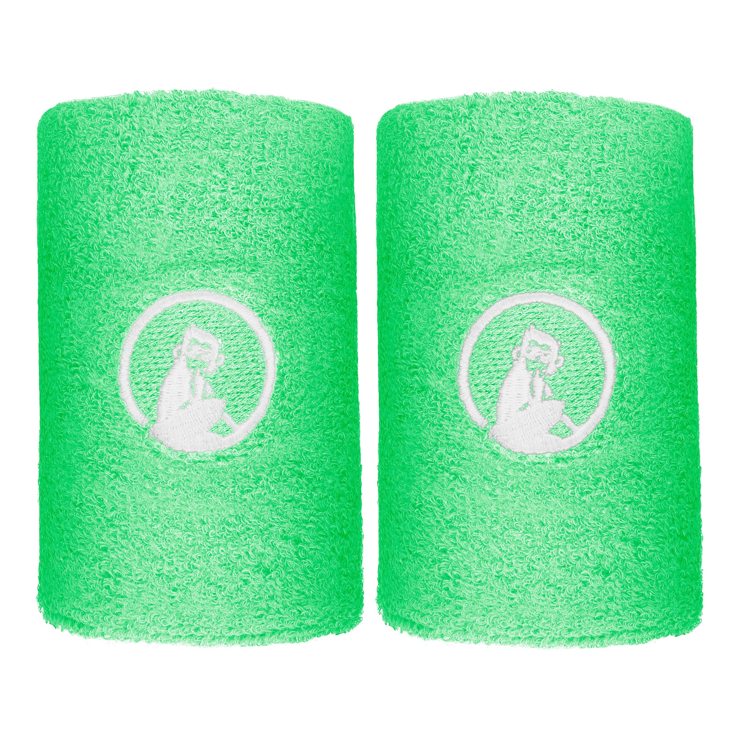 Quiet Please Zweetband Verpakking 2 stuks lang - groen, wit