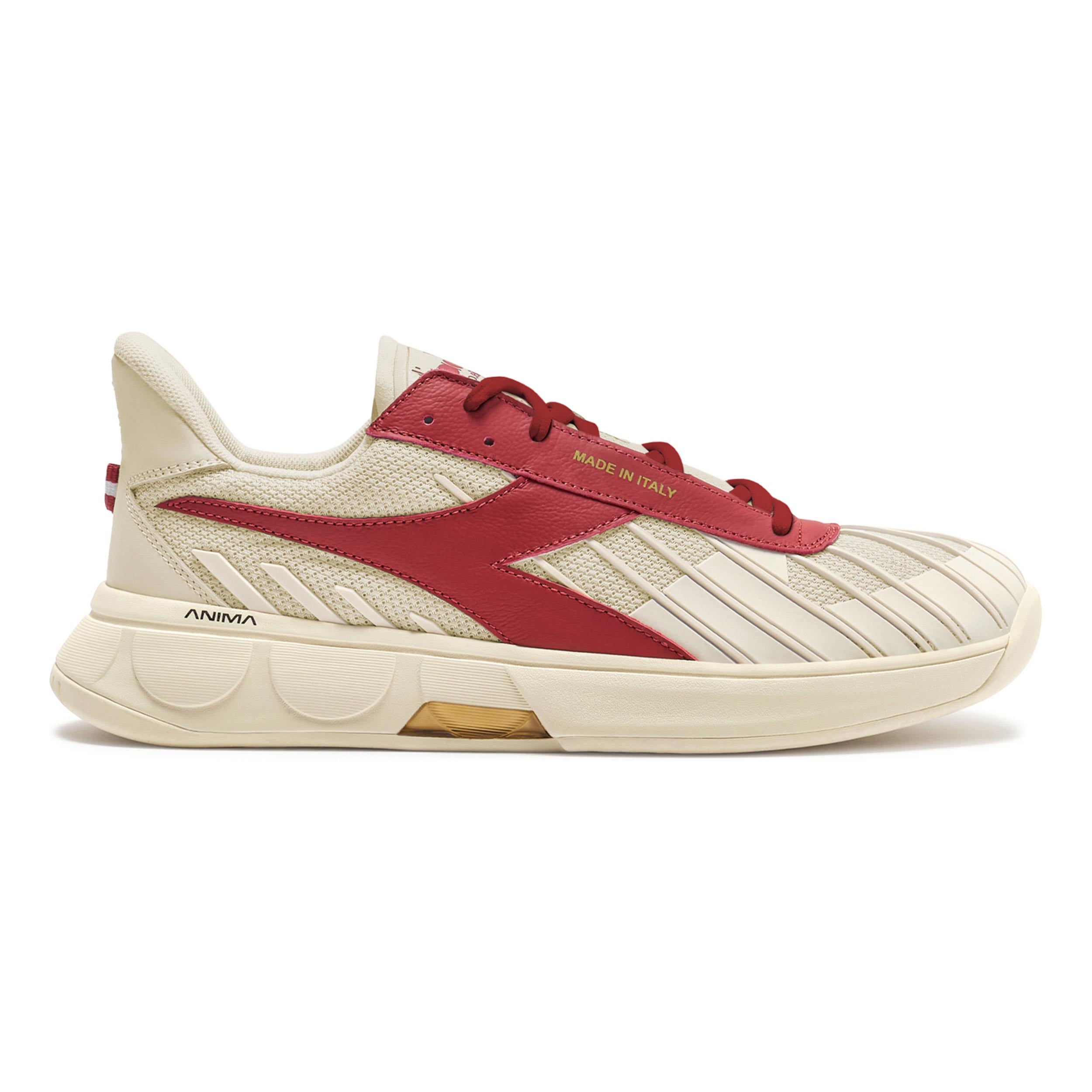 Diadora B. Elite Star made in Italy Allcourt schoen Heren-wit, donkerrood