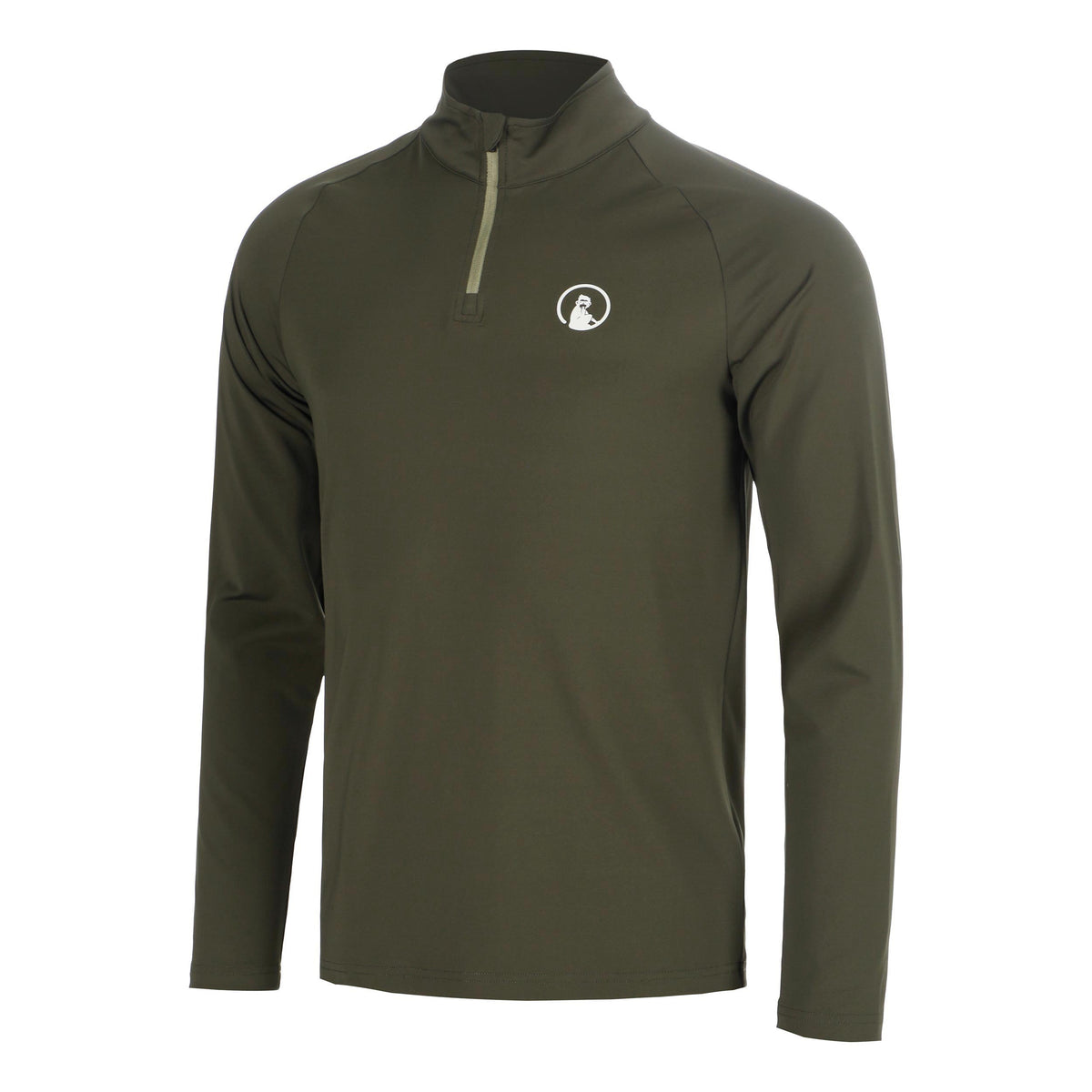 Quiet Please Memories Big Serve 1/4 Zip Haut manches longues Hommes - vert foncé
