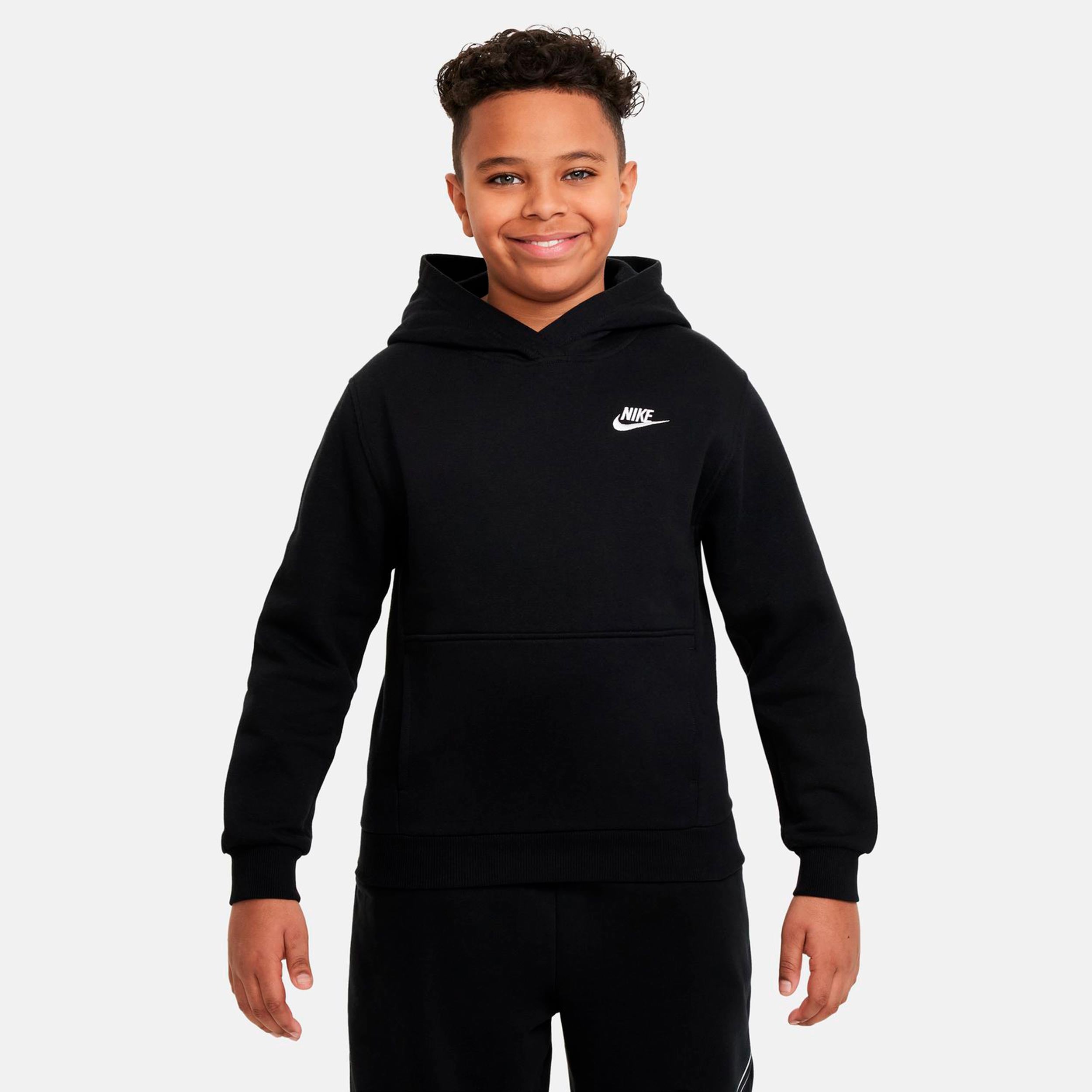 Nike Club Fleece Sweater met capuchon Kinderen - zwart
