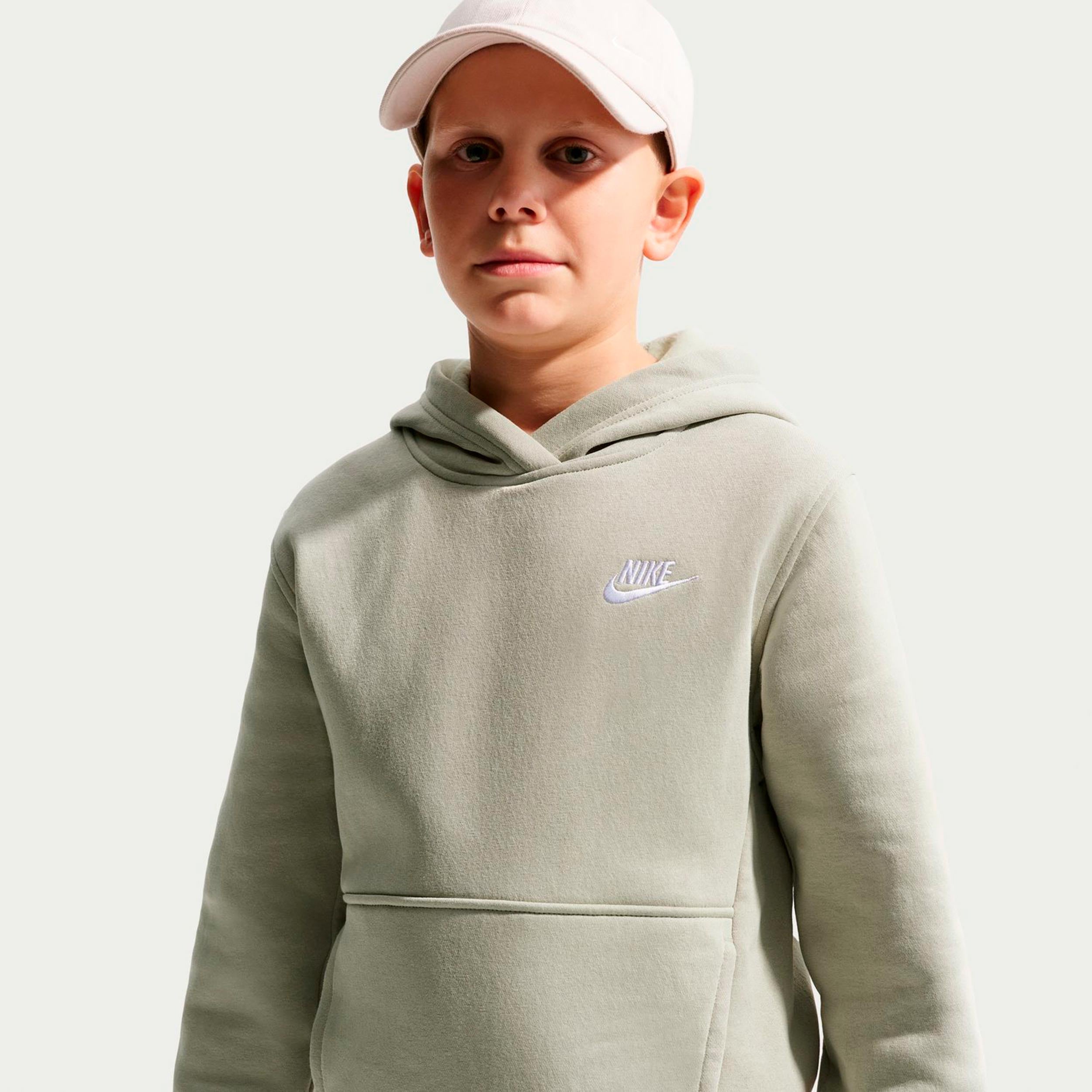 Nike Club Fleece Sweater met capuchon Kinderen - grijsgroen