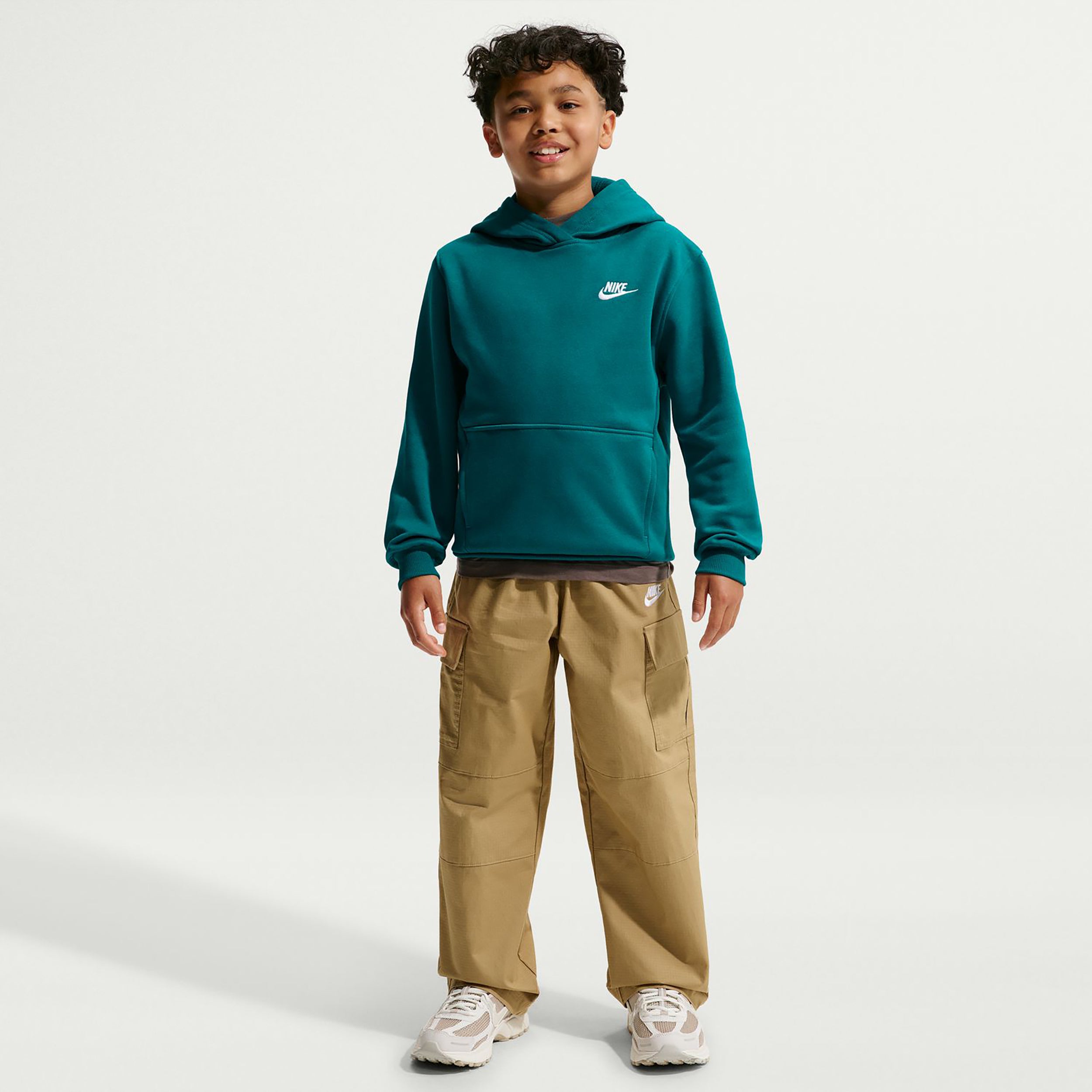 Nike Club Fleece Sweater met capuchon Kinderen - petrolblauw