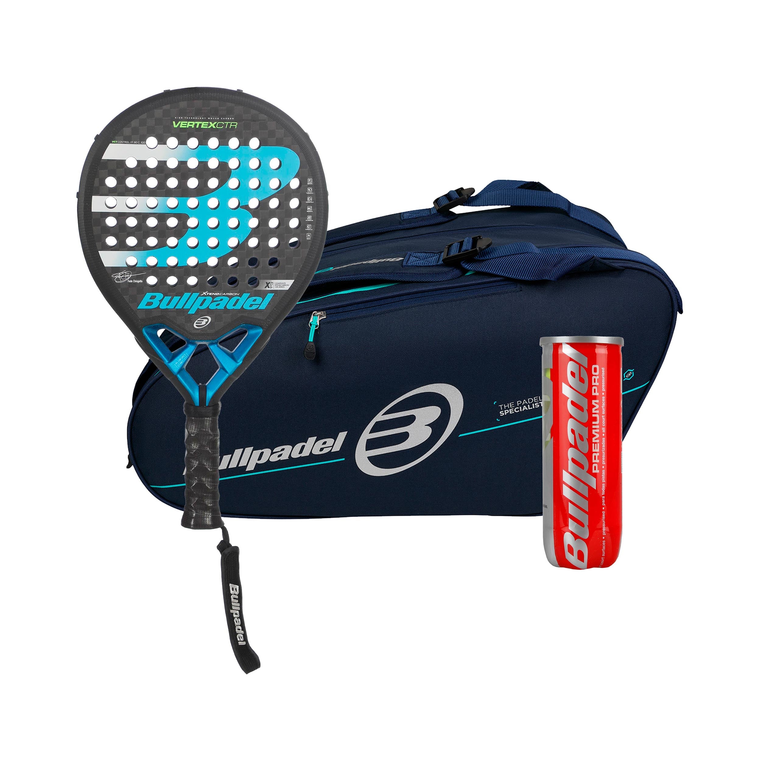 Bullpadel Verpakking 3 stuks Vertex 2 CTR  Plus rackettas, Plus balverpakking