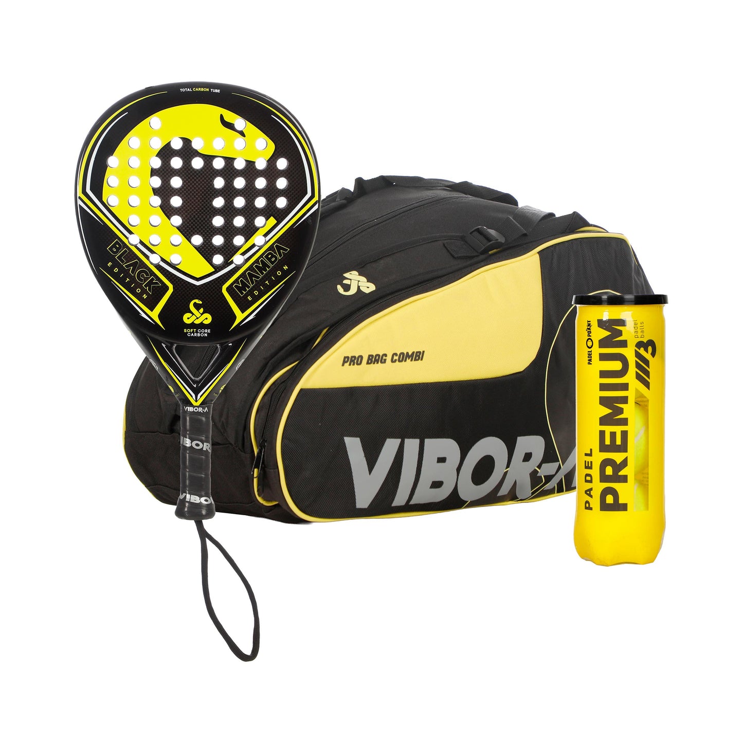 Vibora Verpakking 3 stuks Black Mamba Classic Edition Plus rackettas, Plus balverpakking