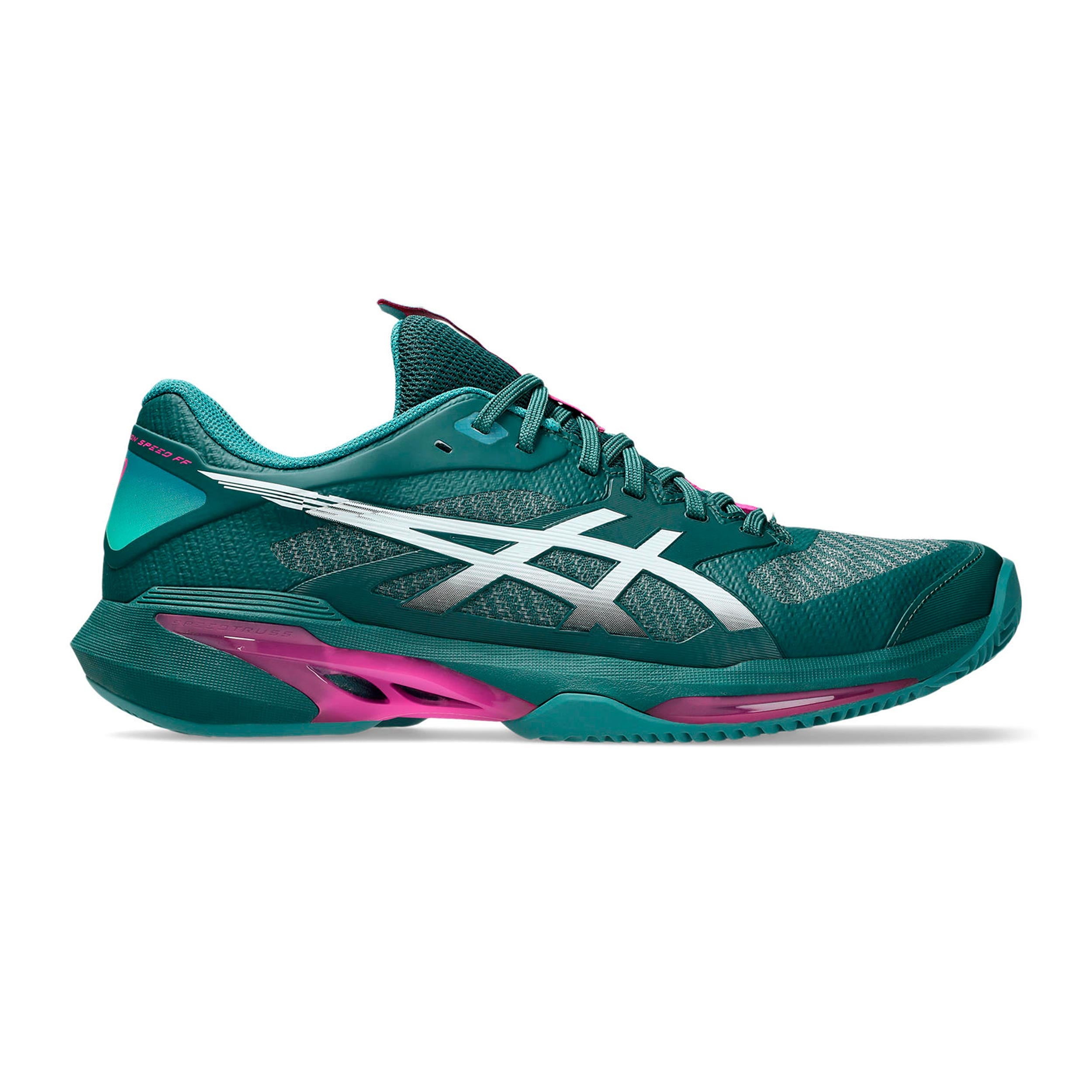 ASICS Solution Speed FF 4 Gravelschoen Heren - petrolblauw, roze