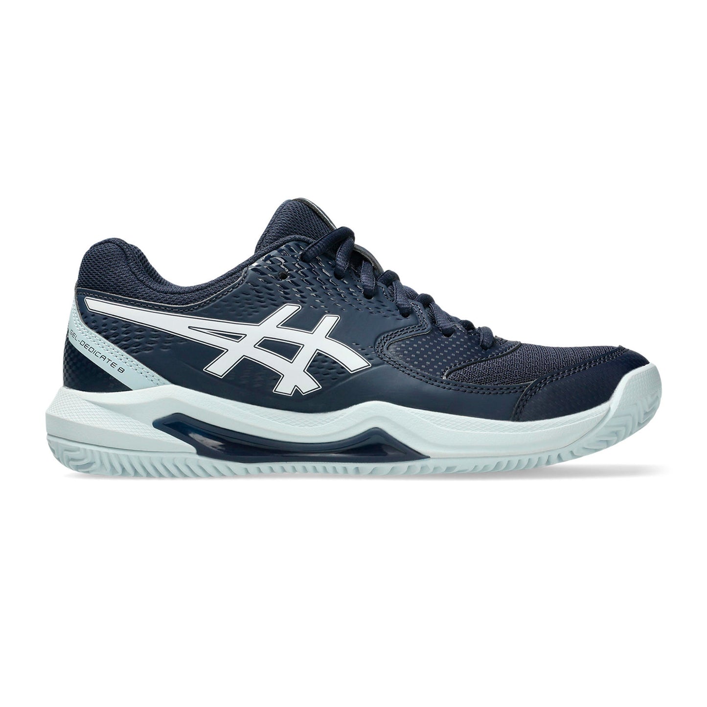 ASICS Gel-Dedicate 8 Gravelschoen Dames - donkerblauw, wit