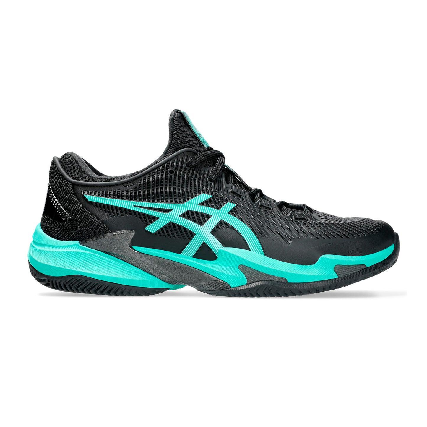 ASICS Court FF 3 Chaussure terre battue Hommes - noir, turquoise