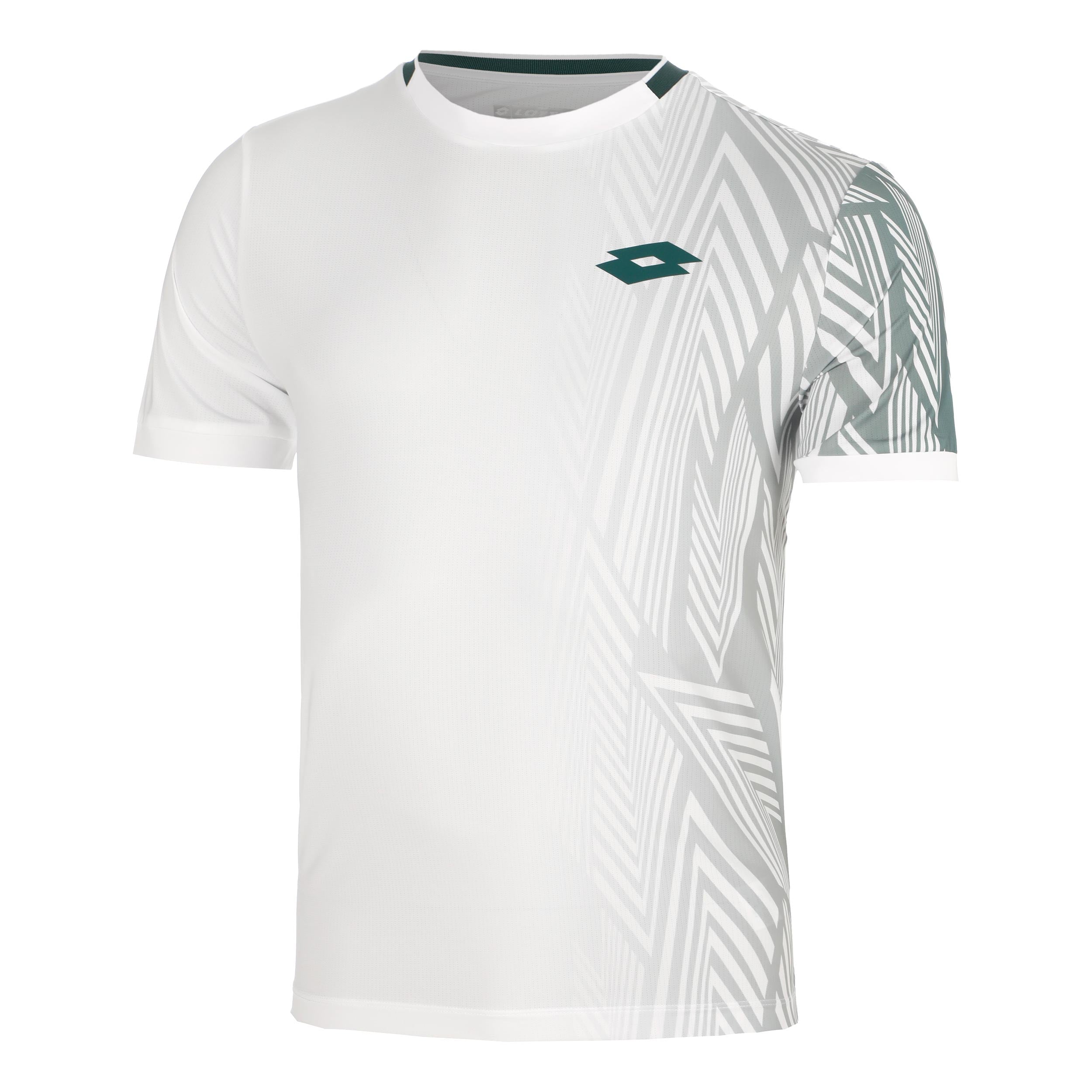 Lotto Tech VI T-shirt Heren - wit, petrolblauw