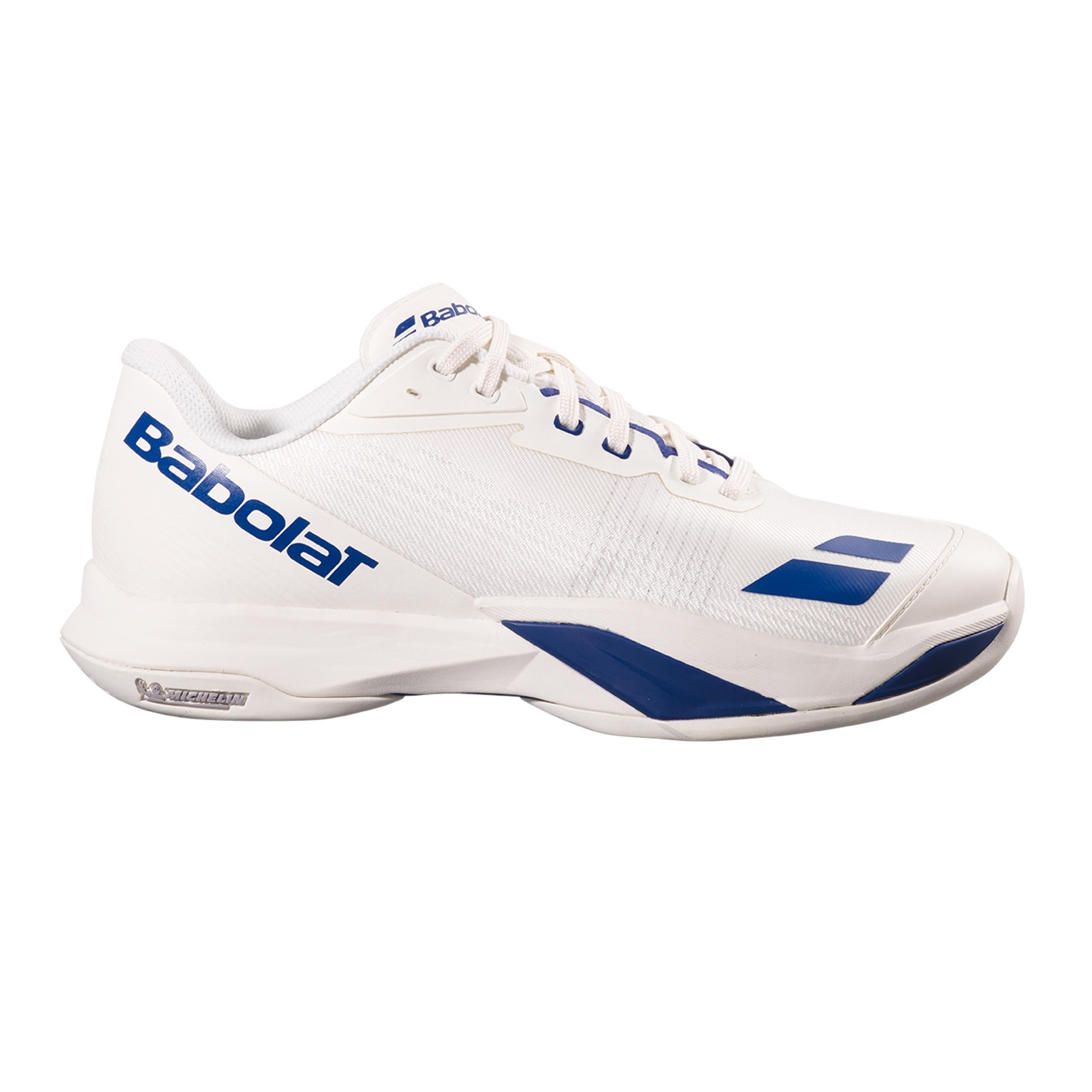 Babolat Jet Mach 4 Chaussures toutes surfaces Hommes - crème, bleu foncé