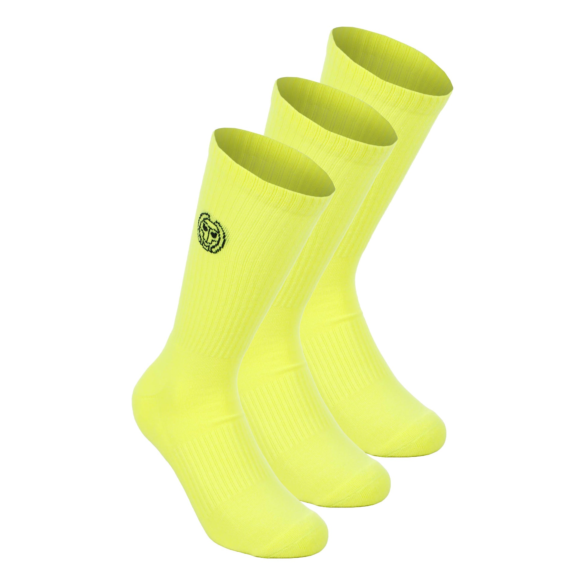 BIDI BADU Crew Performance Chaussettes de tennis Pack de 3 -jaunes fluo