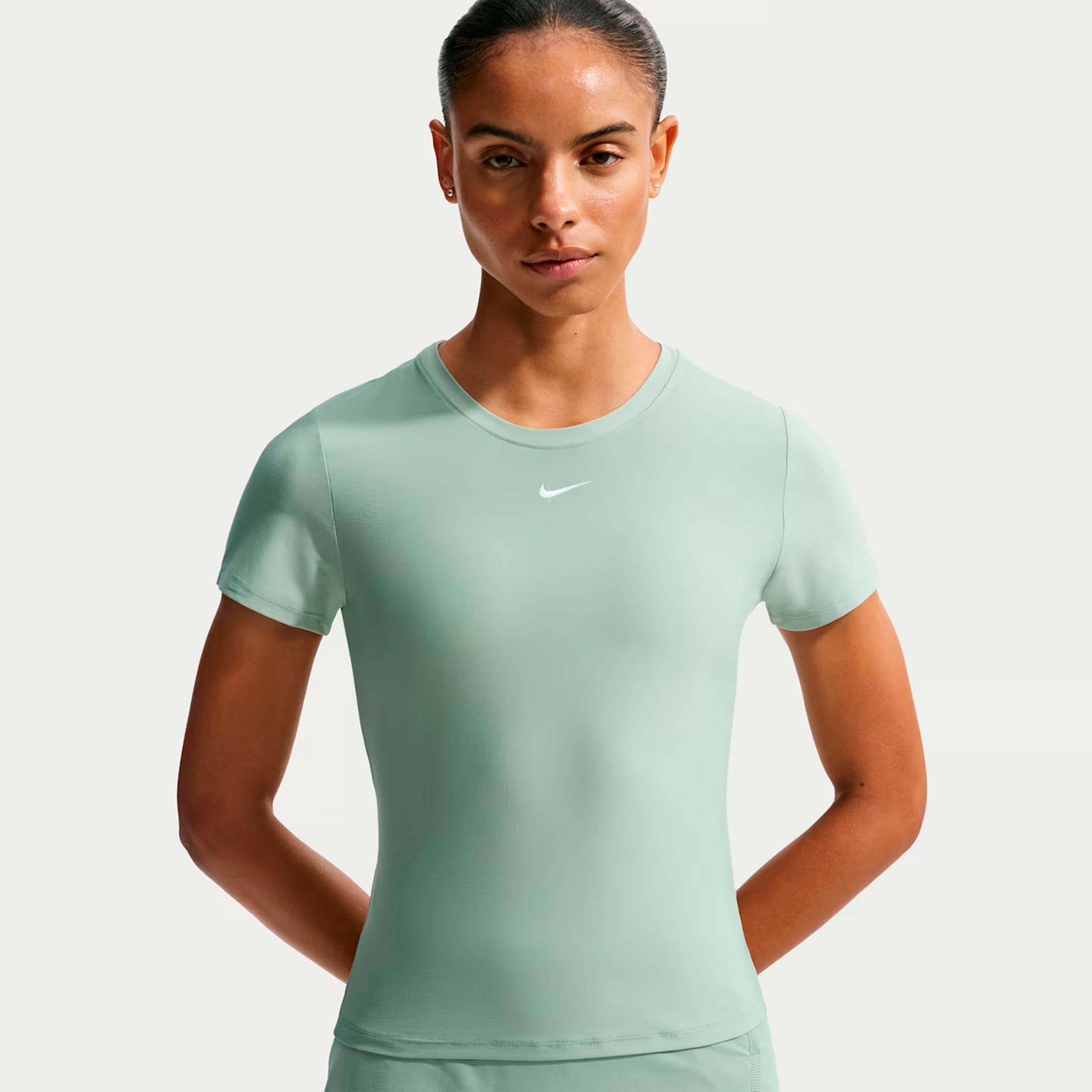 Nike Dri-Fit Victory  T-shirt Dames - grijsgroen, wit