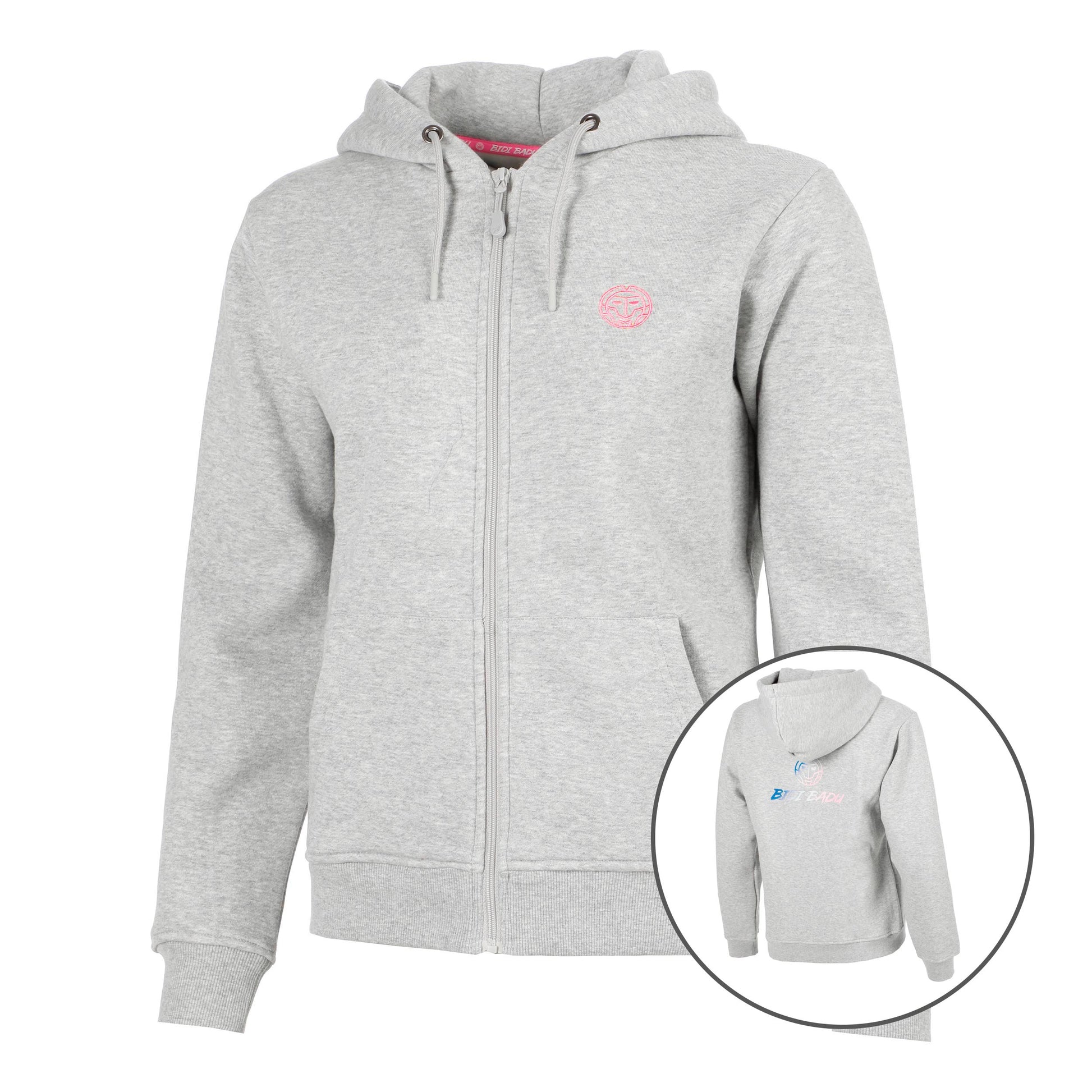 BIDI BADU Hey Laguna Logo Zip Sweater met capuchon Dames-lichtgrijs
