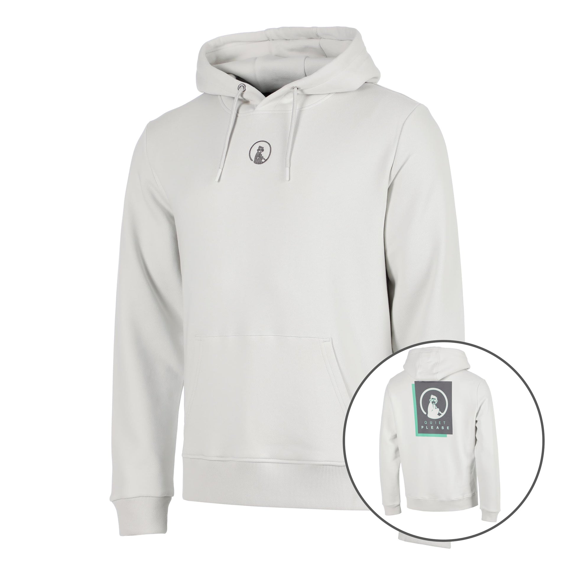 Quiet Please Joy Layer Sweater met capuchon Heren-lichtgrijs, donkergrijs