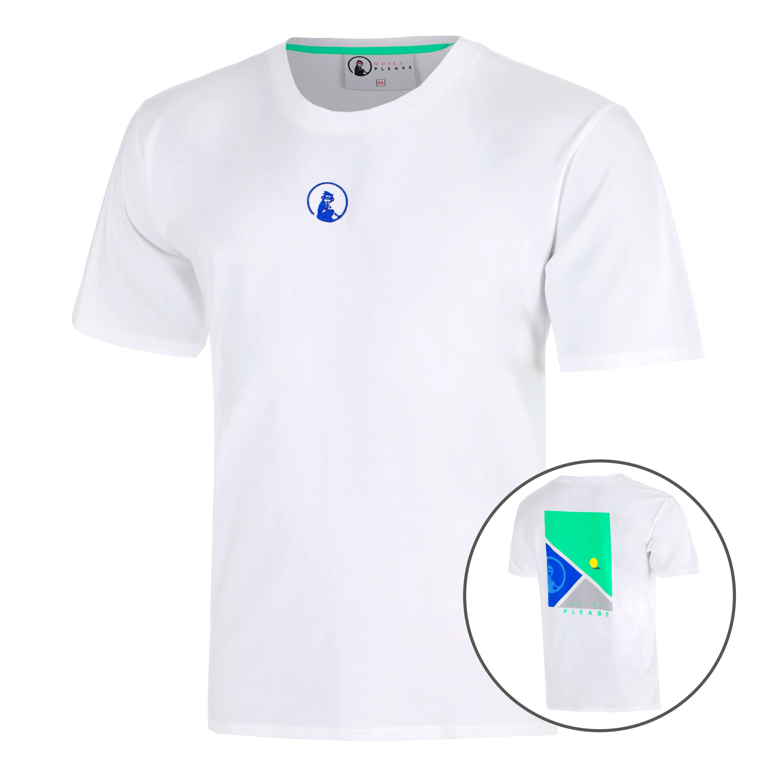 Quiet Please Crush T-Line T-shirt Heren-wit, blauw