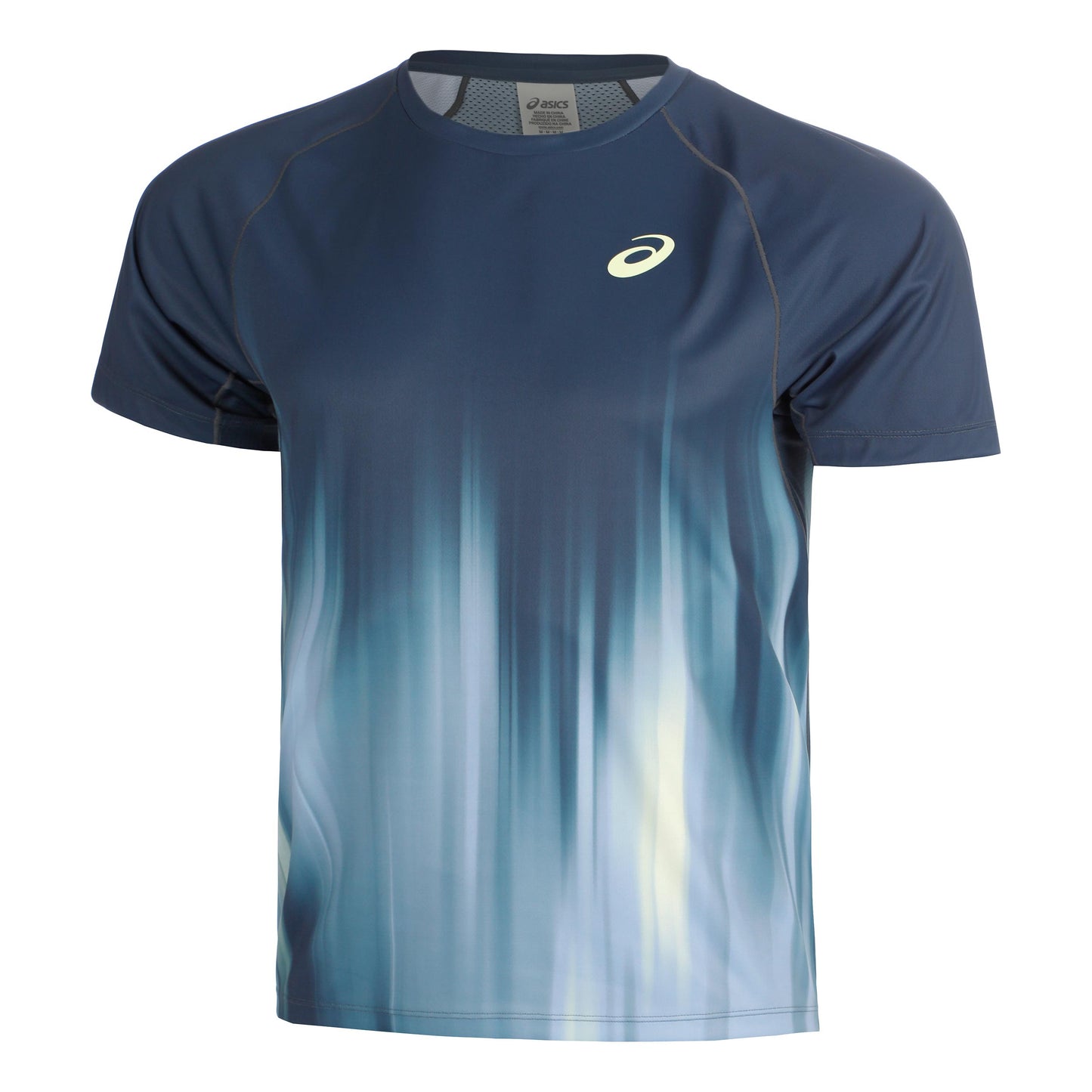 ASICS AOP T-shirt Heren - donkerblauw, limoen