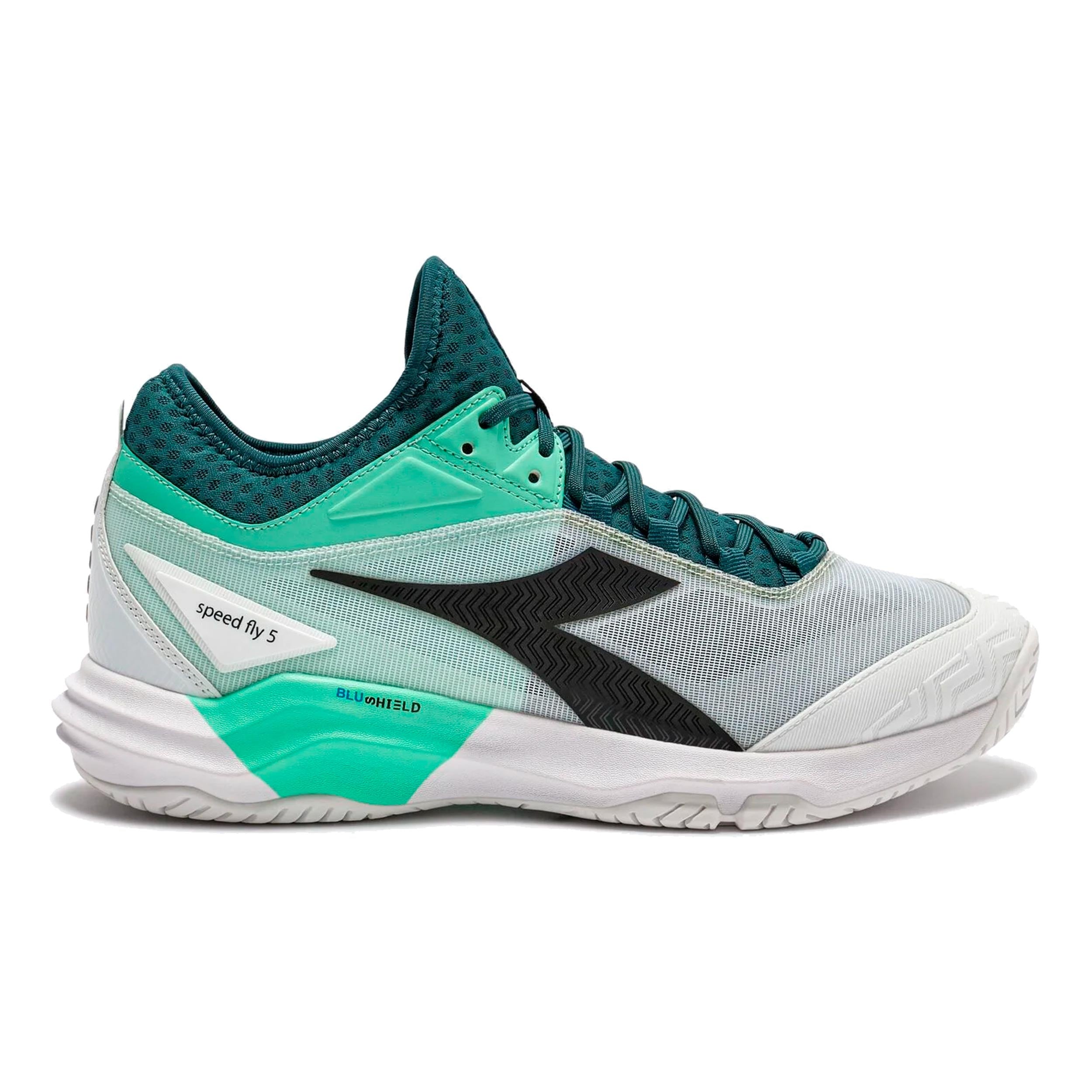 Diadora Speed Blushield Fly 5 Allcourt schoen Heren-petrolblauw, zwart