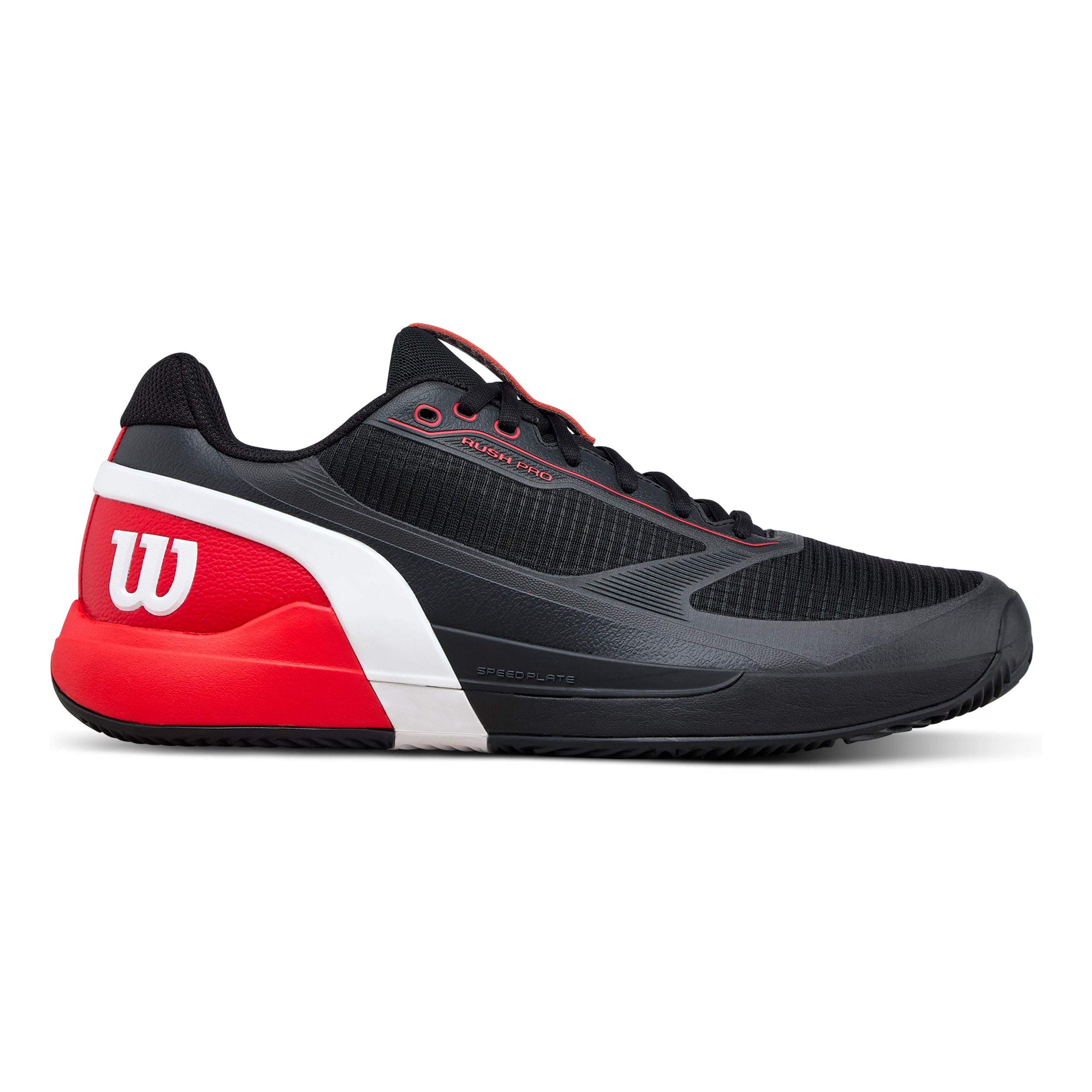 Wilson Rush Pro 5 Chaussure terre battue Hommes-noir, rouge fluo
