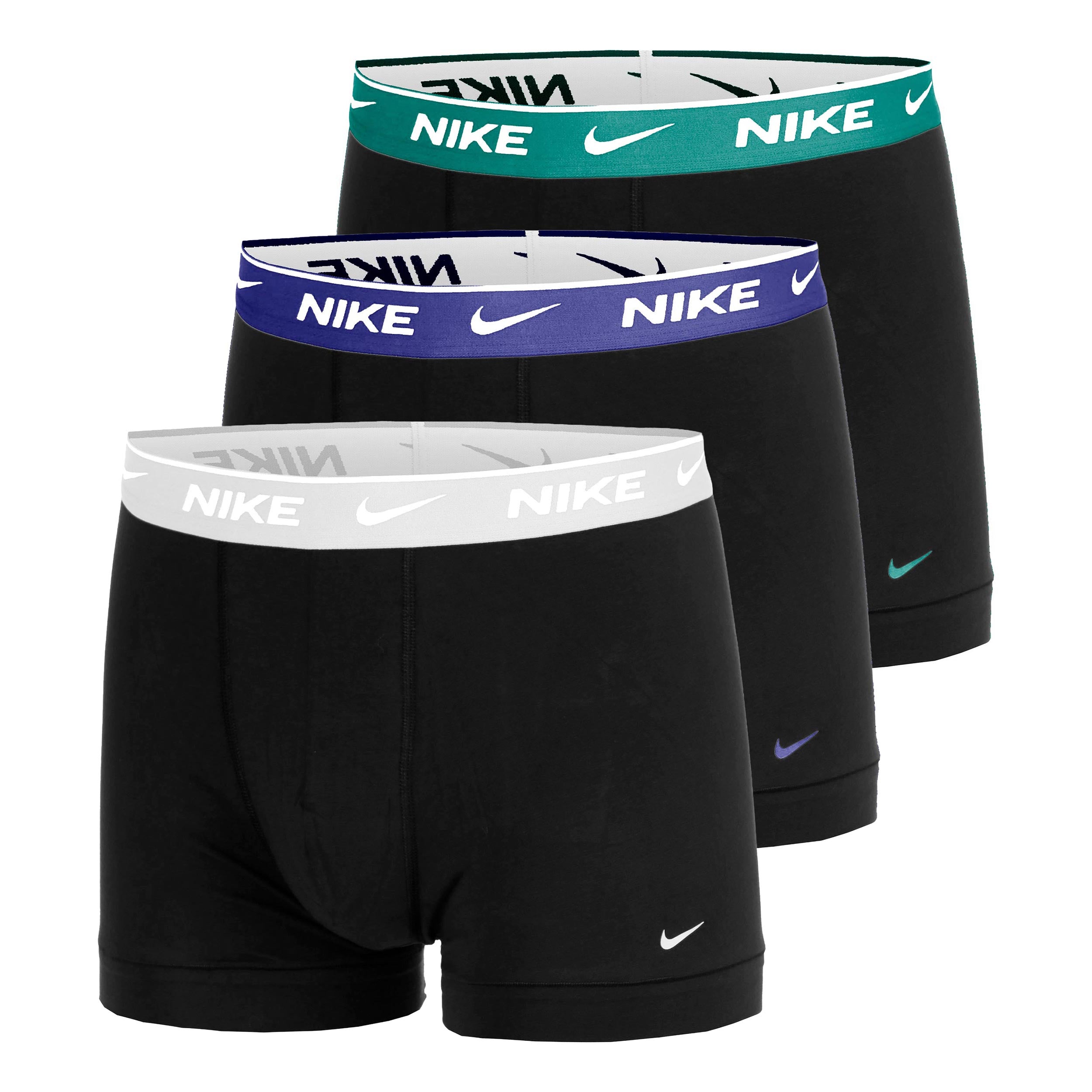 Nike Essential Cotton Stretch Trunk Caleçon Pack de 3 Hommes - noir, bleu