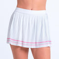 Woven Strokes Pleated Jupe Femmes - blanc, rosé