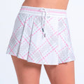 High Waist Weave It To Me Rok Dames - wit, roze