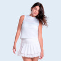 Weave Stripe Muscle Tanktop Dames - wit, roze
