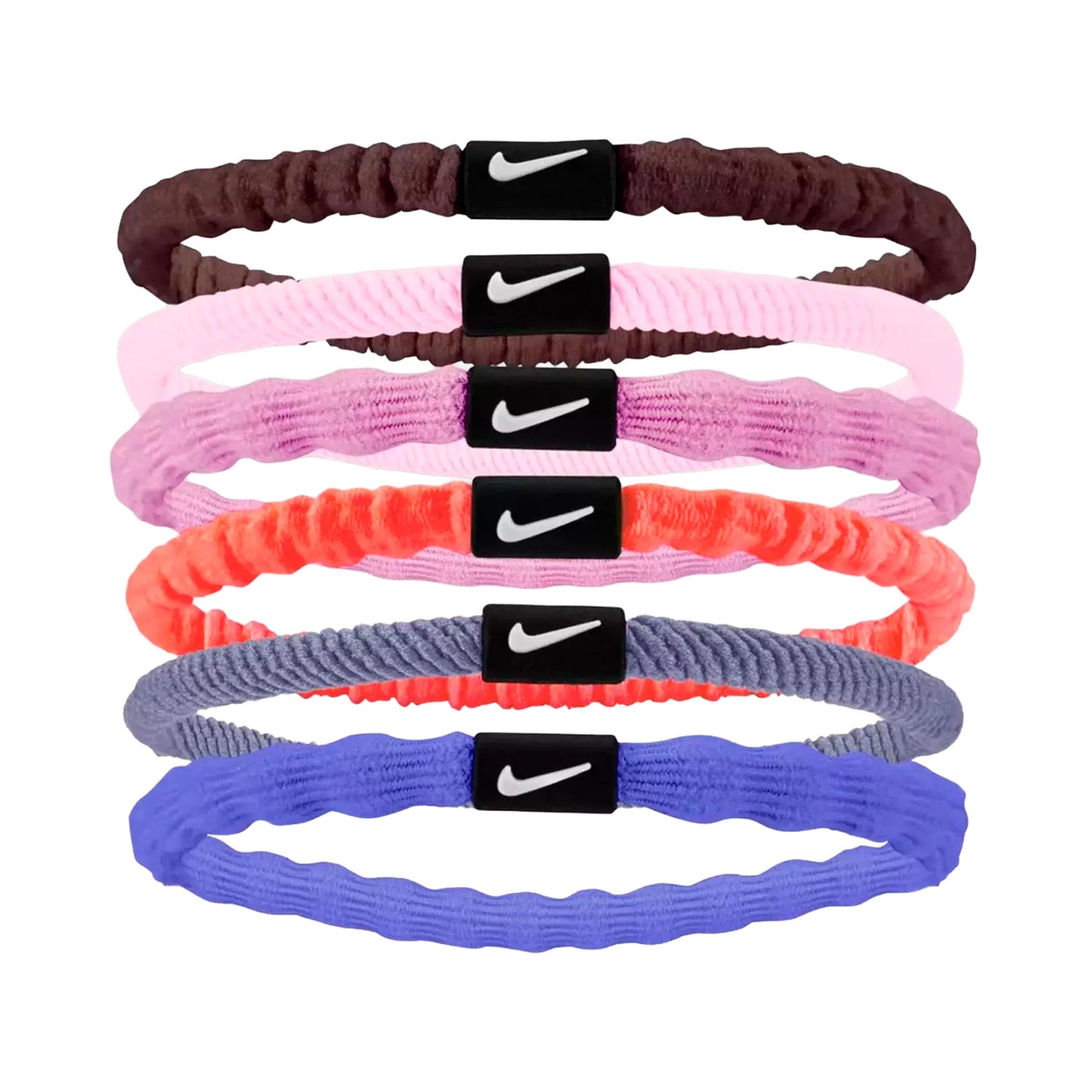 Nike Flex Hair Tie Haarband Verpakking 6 stuks Unisex - roze, wit