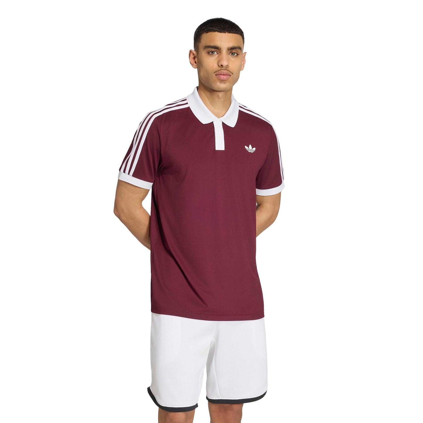adidas Classics Polo Heren - wijnrood, wit