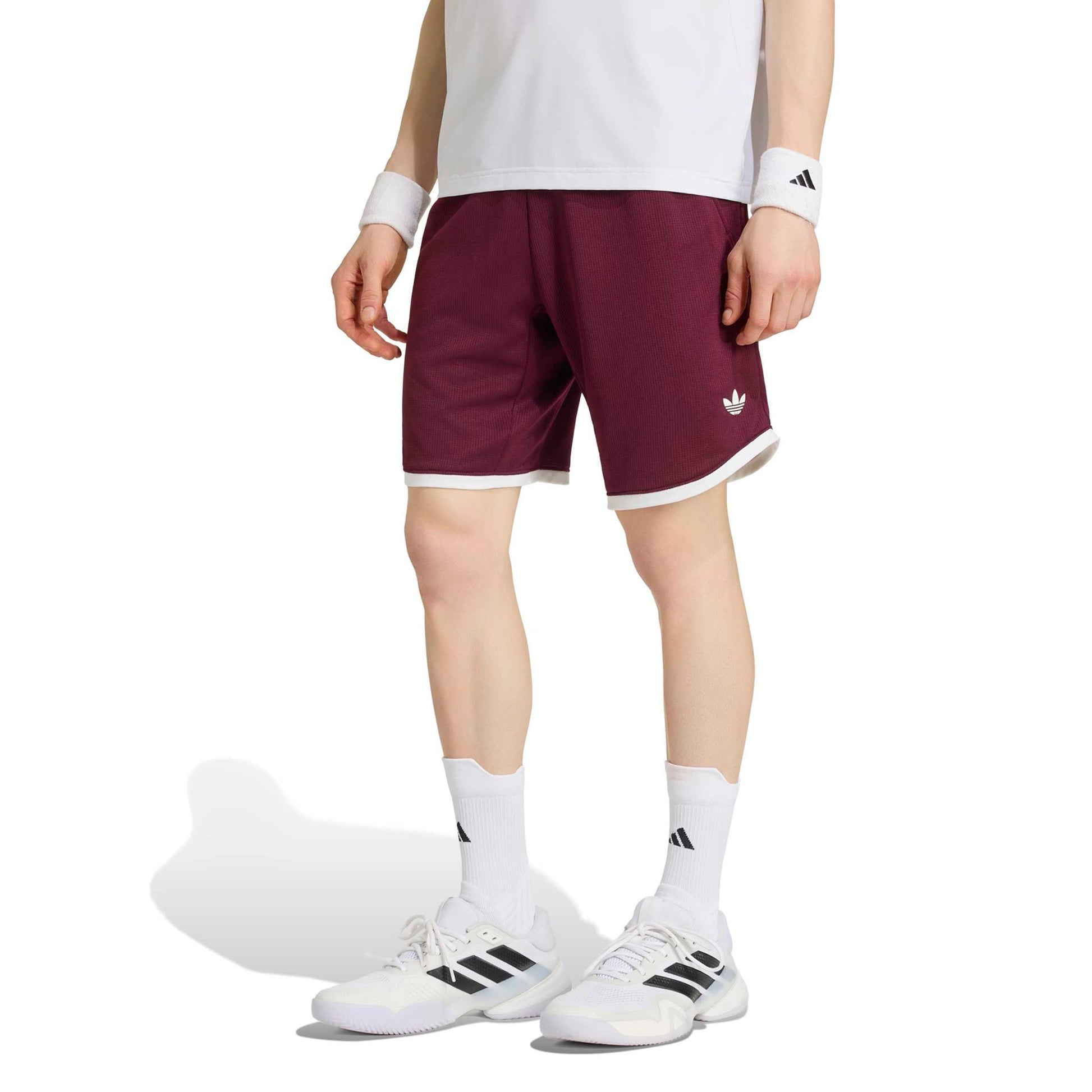 adidas Classics 9Inch Shorts Heren - wijnrood, wit