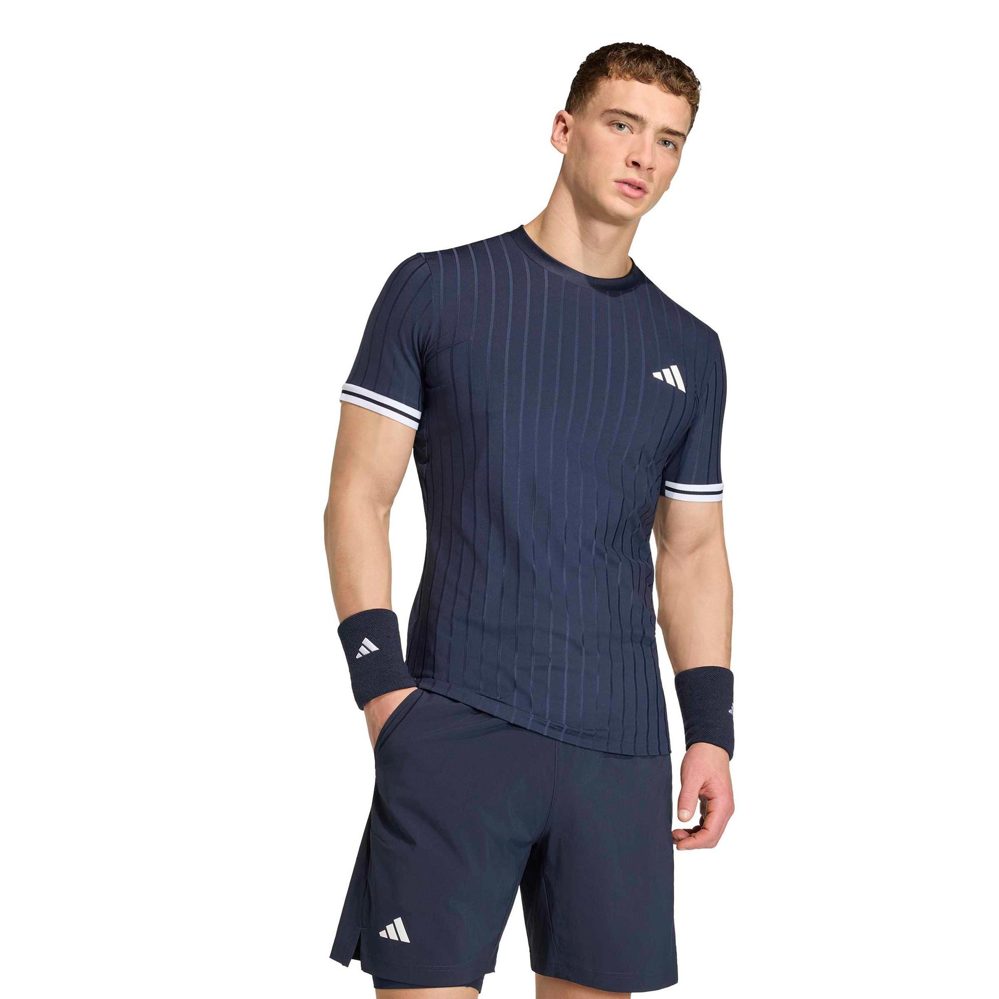 adidas Freelift Pro T-shirt Heren - donkerblauw