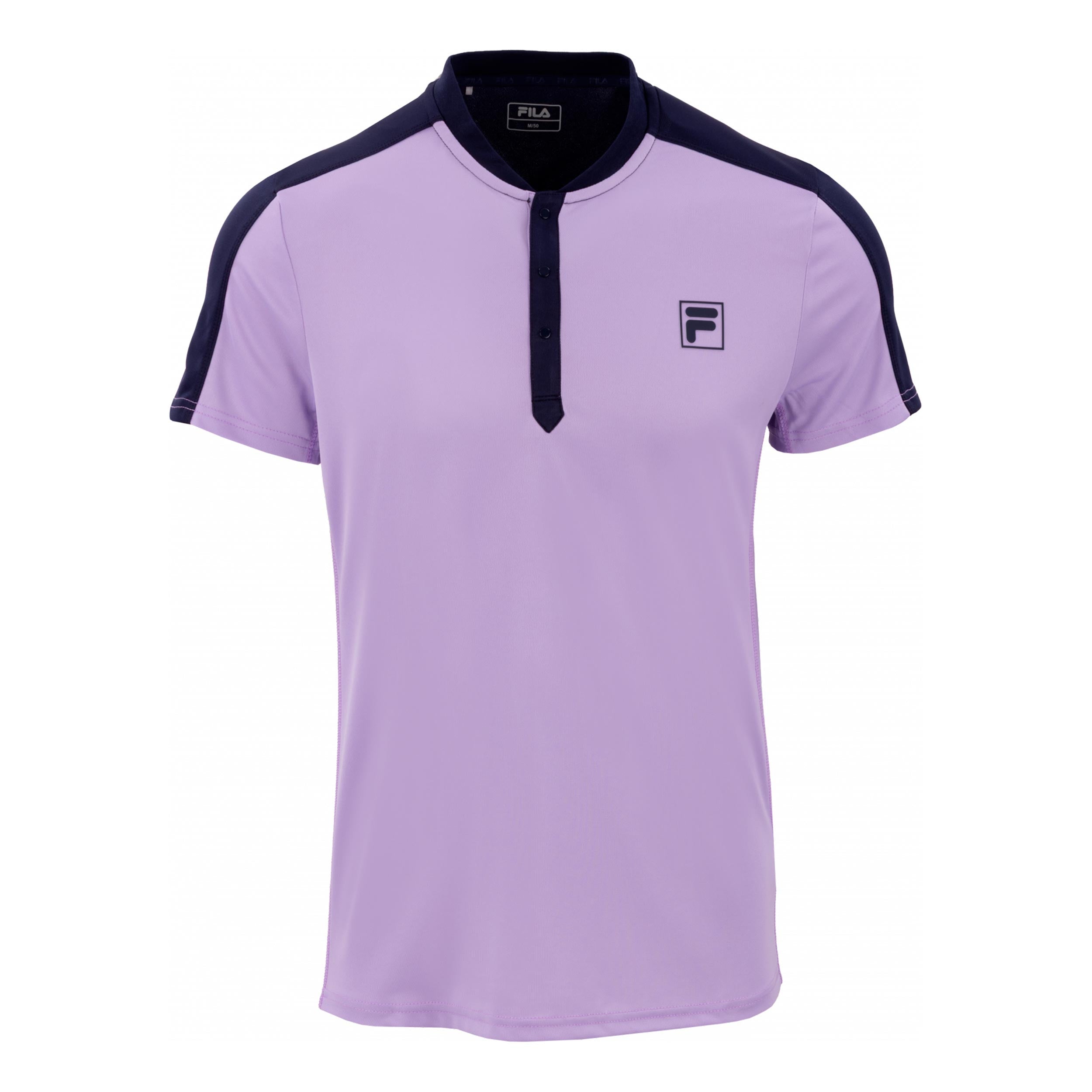 Fila Henley Taavi T-shirt Hommes - lilas, bleu foncé
