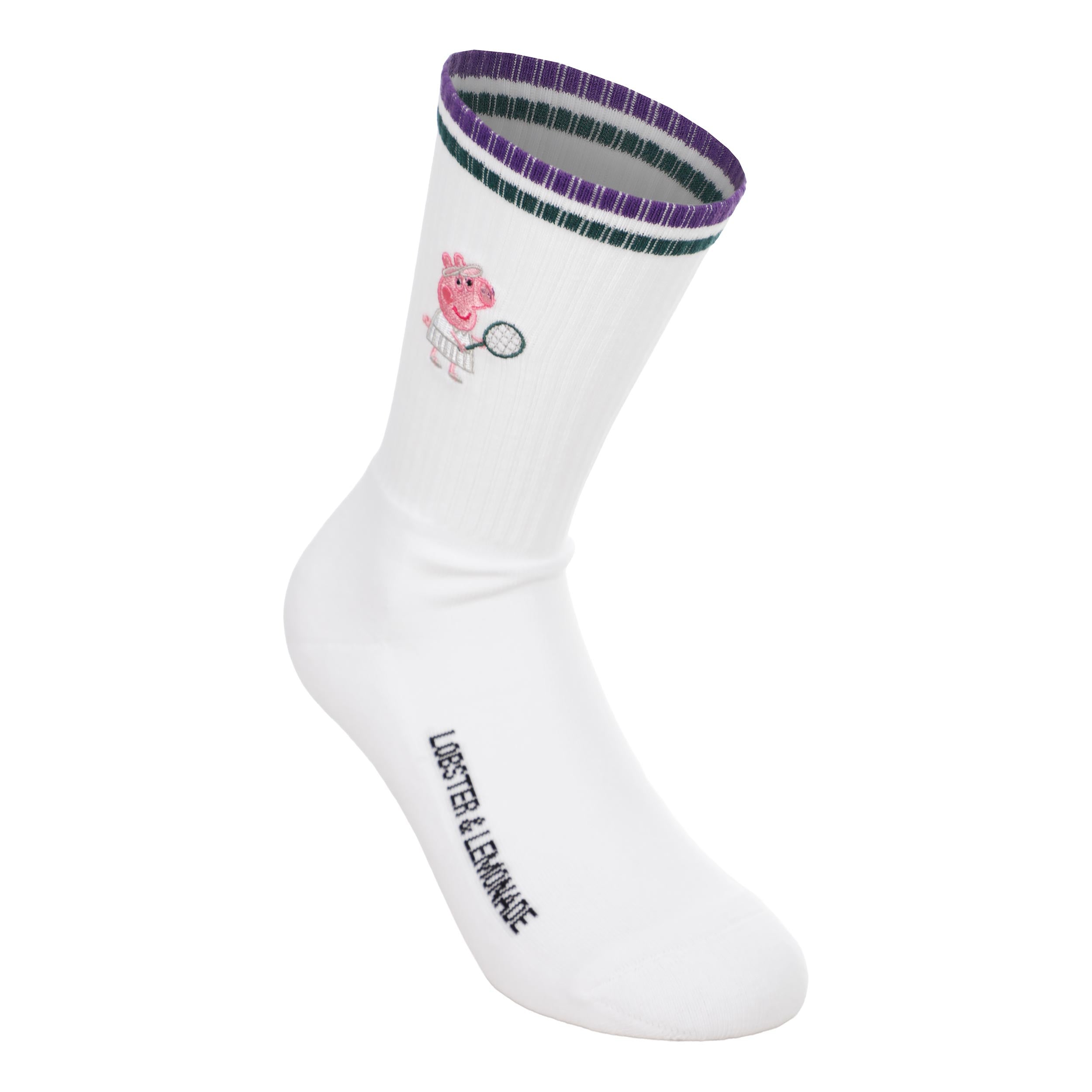 Lobster & Lemonade Peppa Pig Tennis – ’90 Sport Chaussettes de sport Unisex - blanc