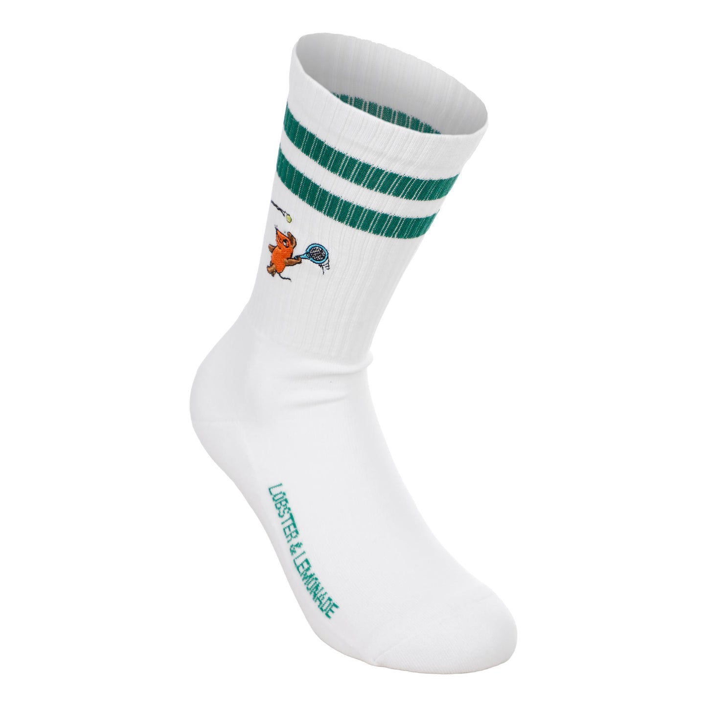 Lobster & Lemonade Maus Tennis Sportsokken Unisex - wit, groen