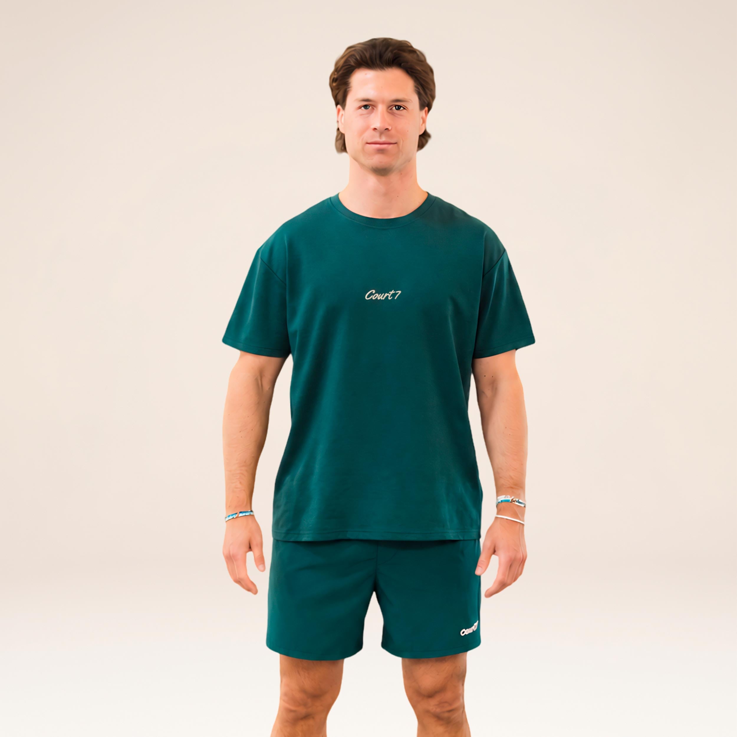 COURT7 AD-IN Basic 2.0 T-shirt Unisex - donkergroen