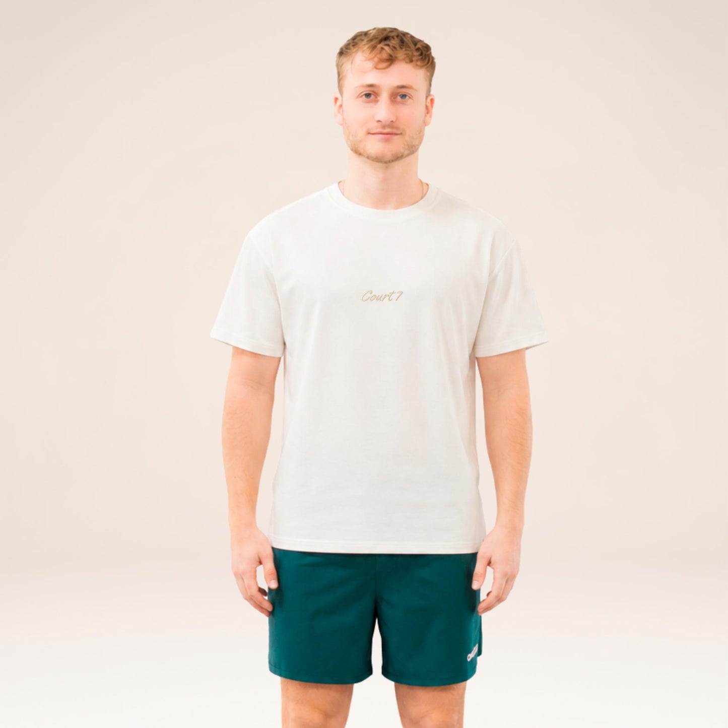 COURT7 AD-IN Basic 2.0 T-shirt Unisex - gebroken wit
