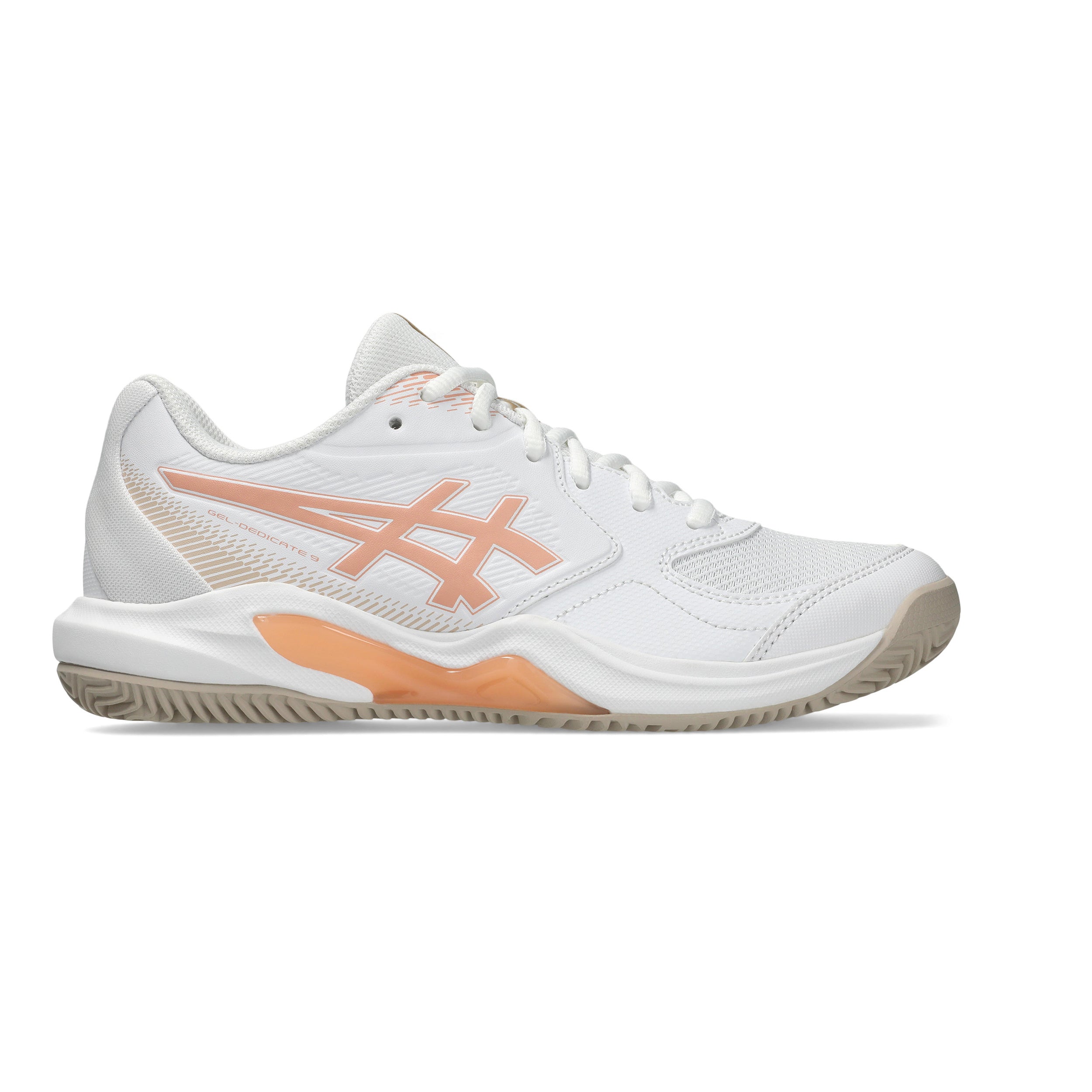 ASICS Gel-Dedicate 9 Gravelschoen Dames - wit, abrikoos