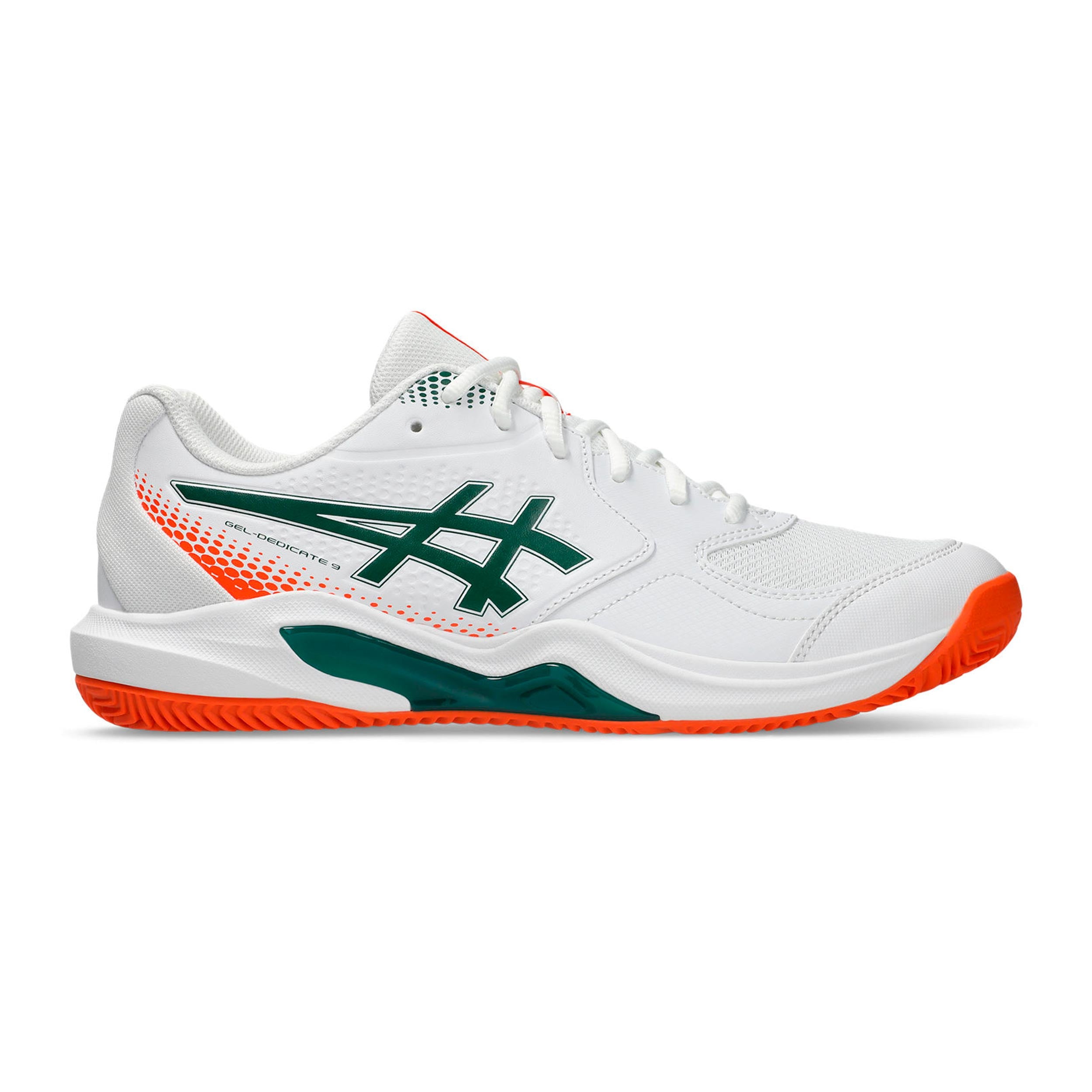 ASICS Gel-Dedicate 9 Padel schoen Heren - wit, neonoranje