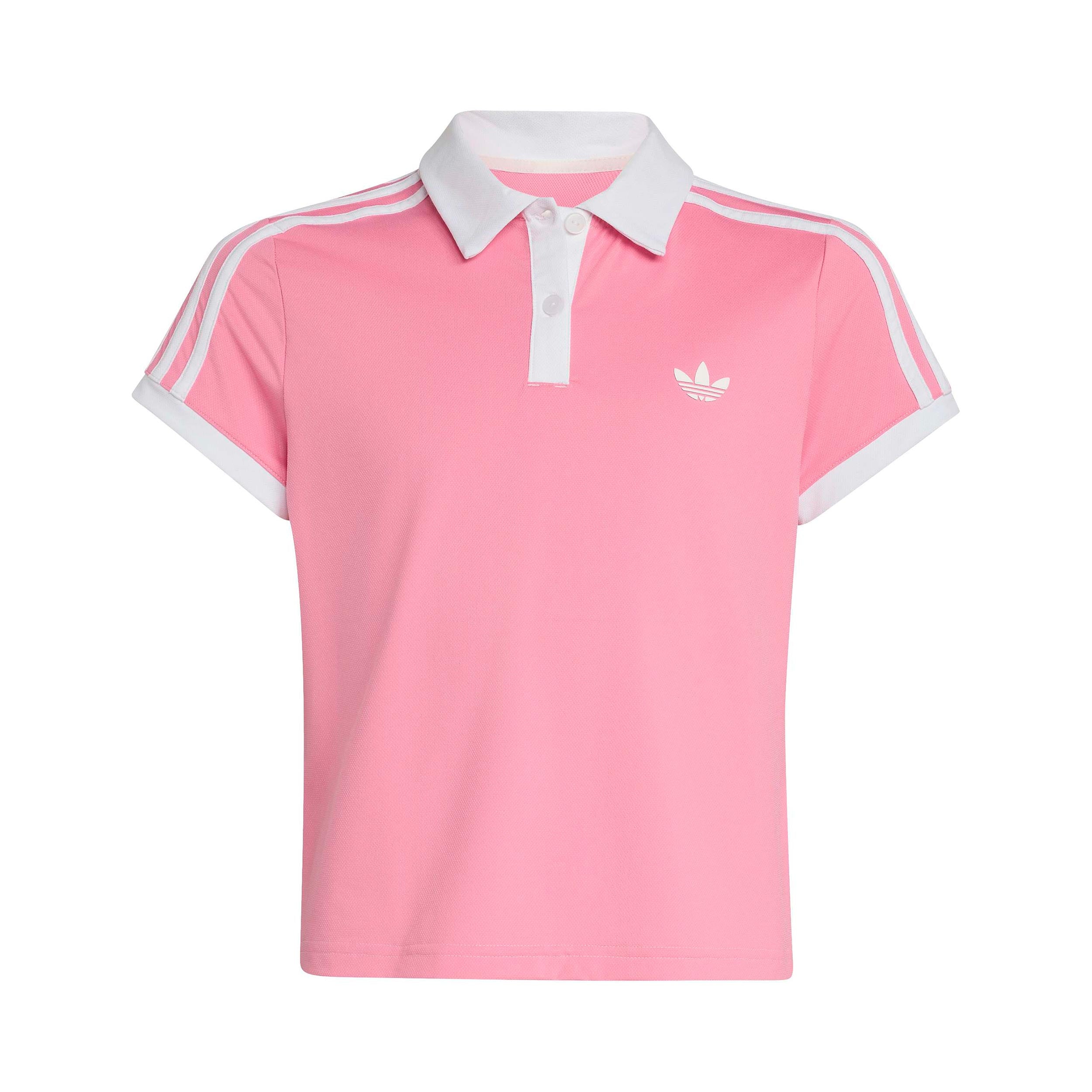 adidas Classics Polo Enfants - rose pastel, blanc