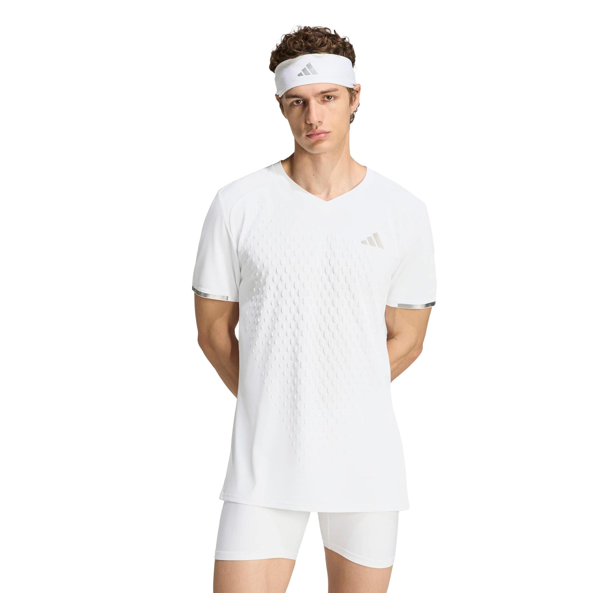 adidas 3D Freelift Pro T-shirt Heren - wit, zilver